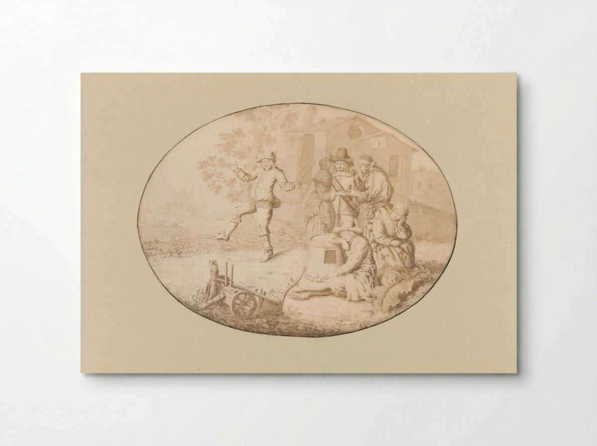 Een elegant paar bij een groep Roma - Willem de Heer - Poster