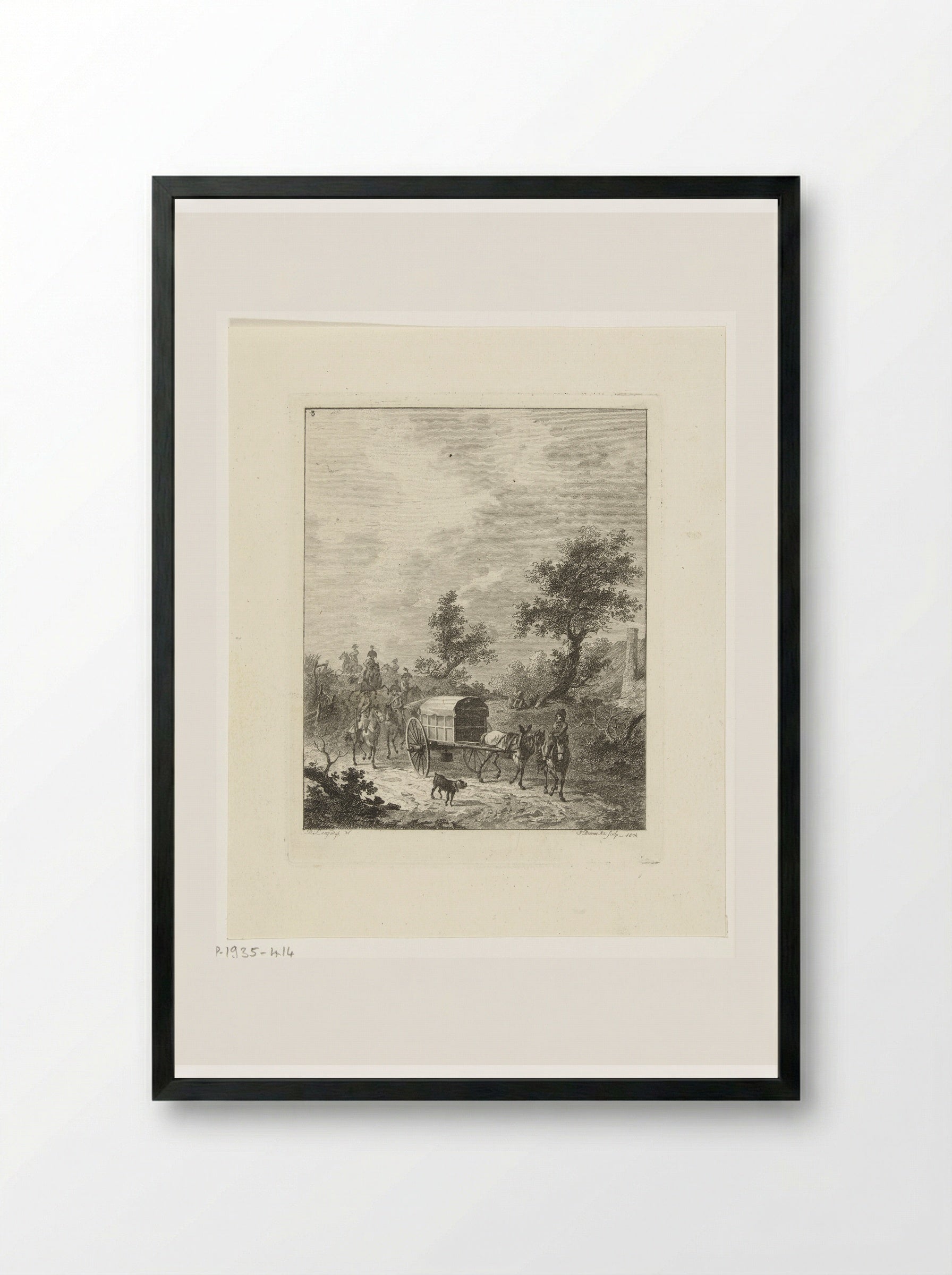 Een groep soldaten te paard - Joannes Bemme - Framed Print Black