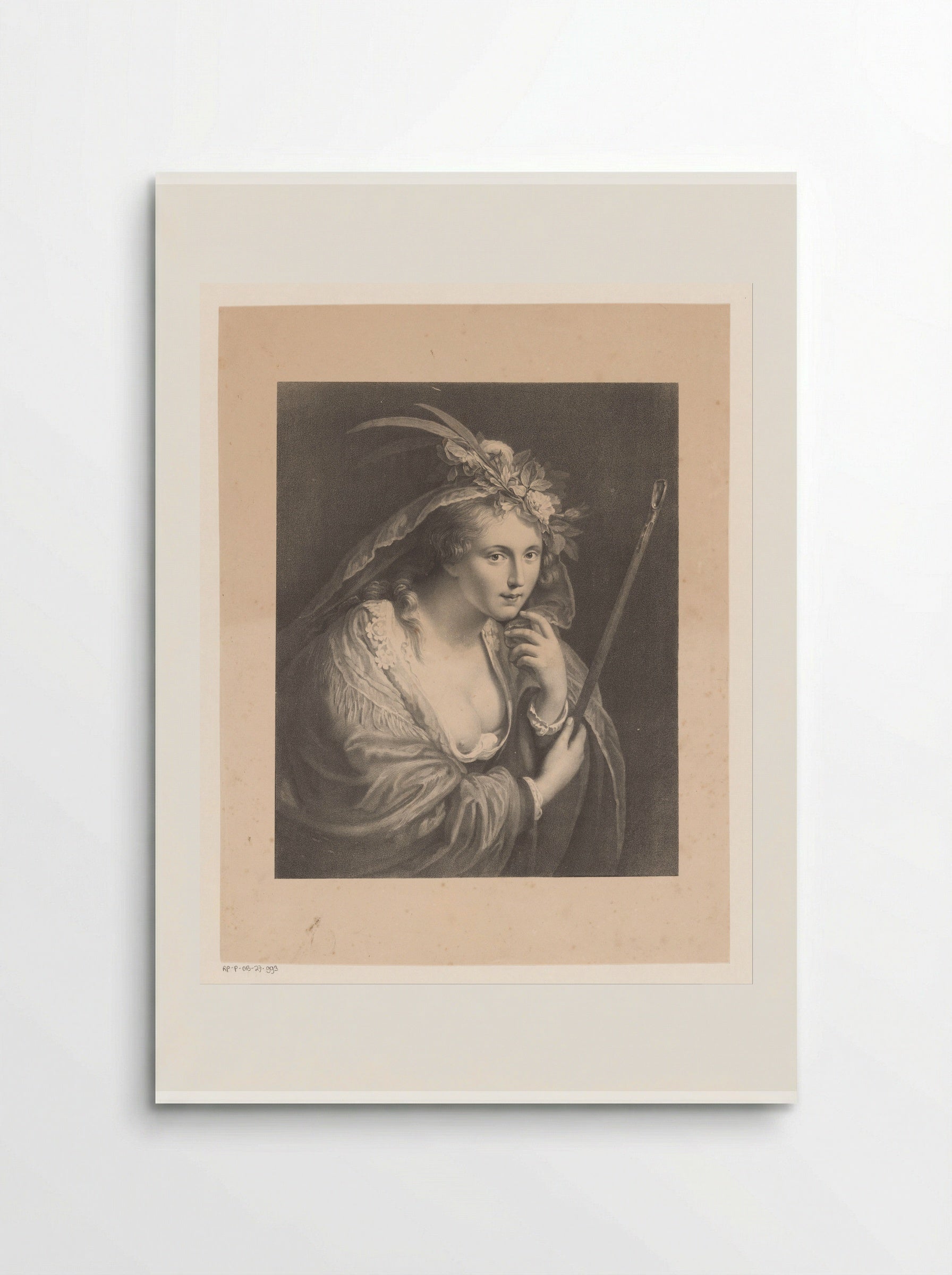 Een herderin, bekend als 'De schone herderin' - Jean Augustin Daiwaille - Poster