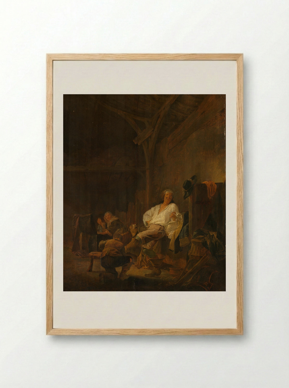 Een ingekwartierde officier - Maerten Stoop - Framed Print Wood