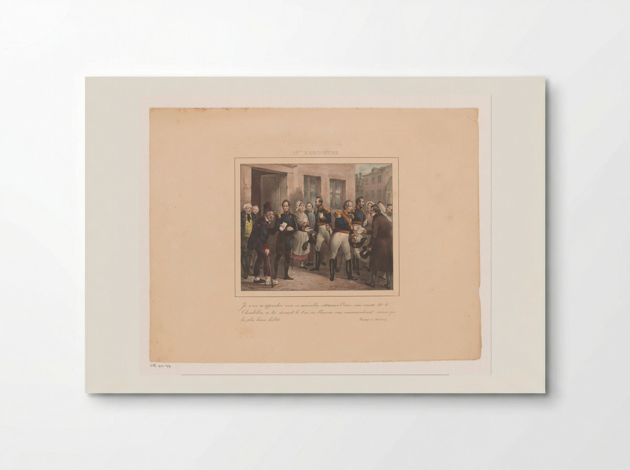 Een kamerheer brengt een oorlogsveteraan naar koning Willem I - Jean Baptiste Ambroise Marcellin Jobard - Poster