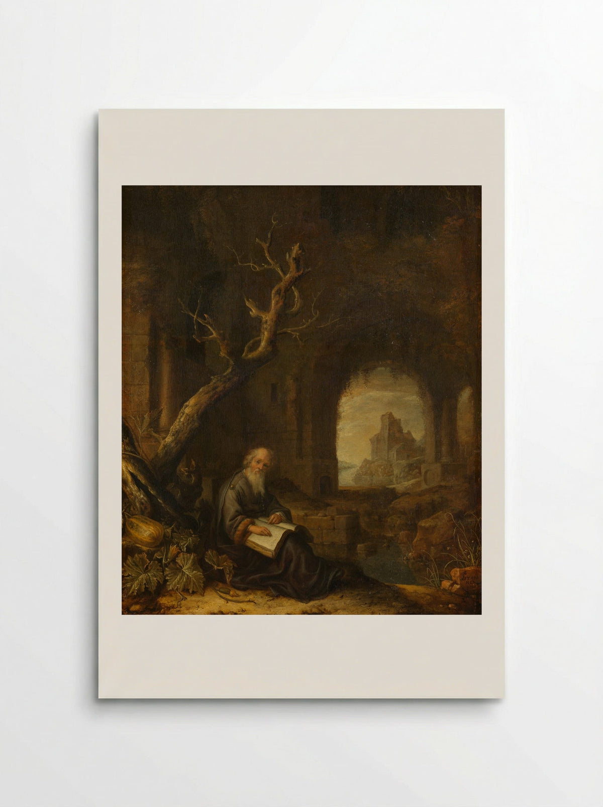 Een kluizenaar in een ruïne - Jan Adriaensz. van Staveren - Poster