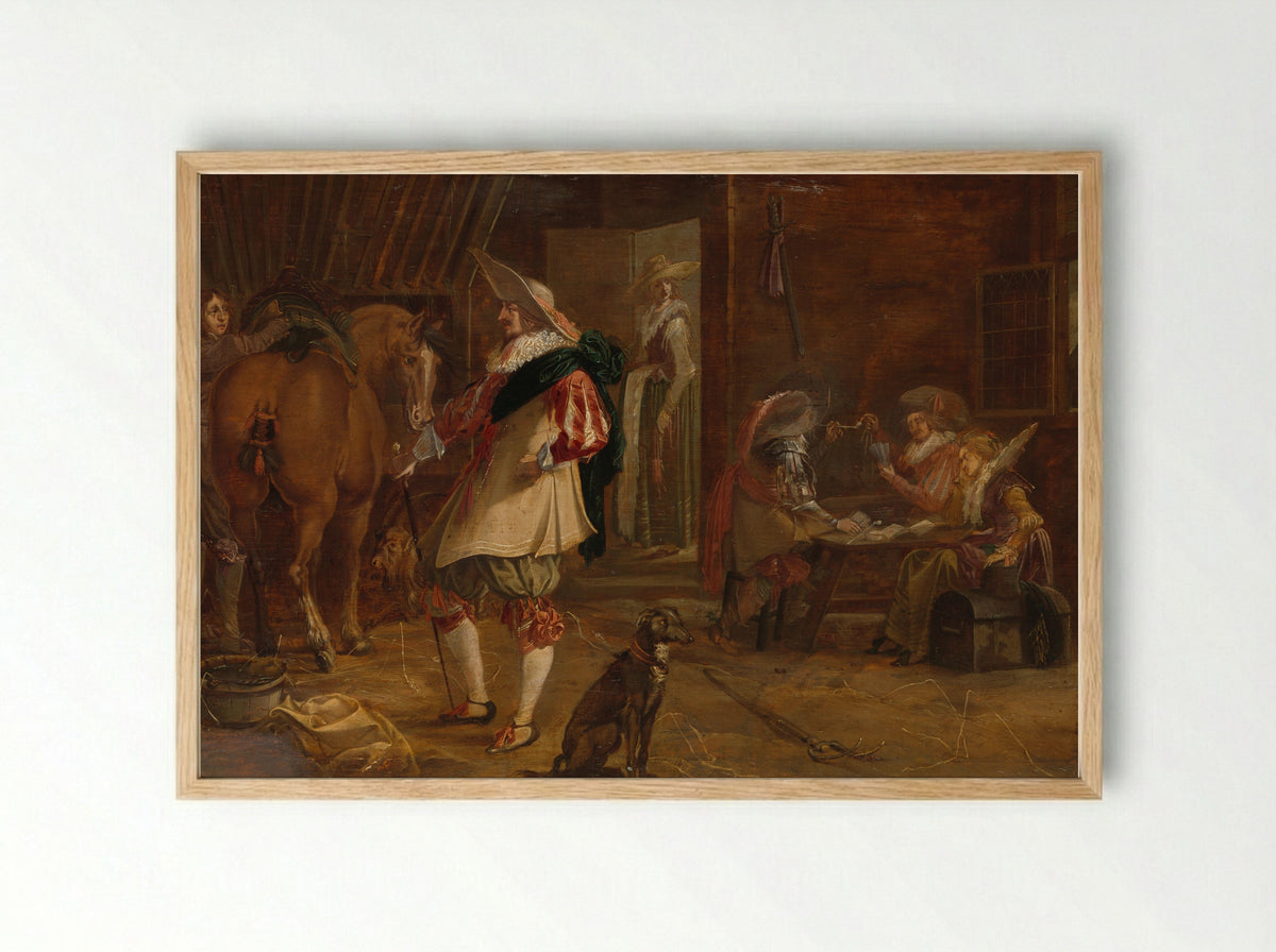 Een kortegaard - F. Jansen - Framed Print Wood