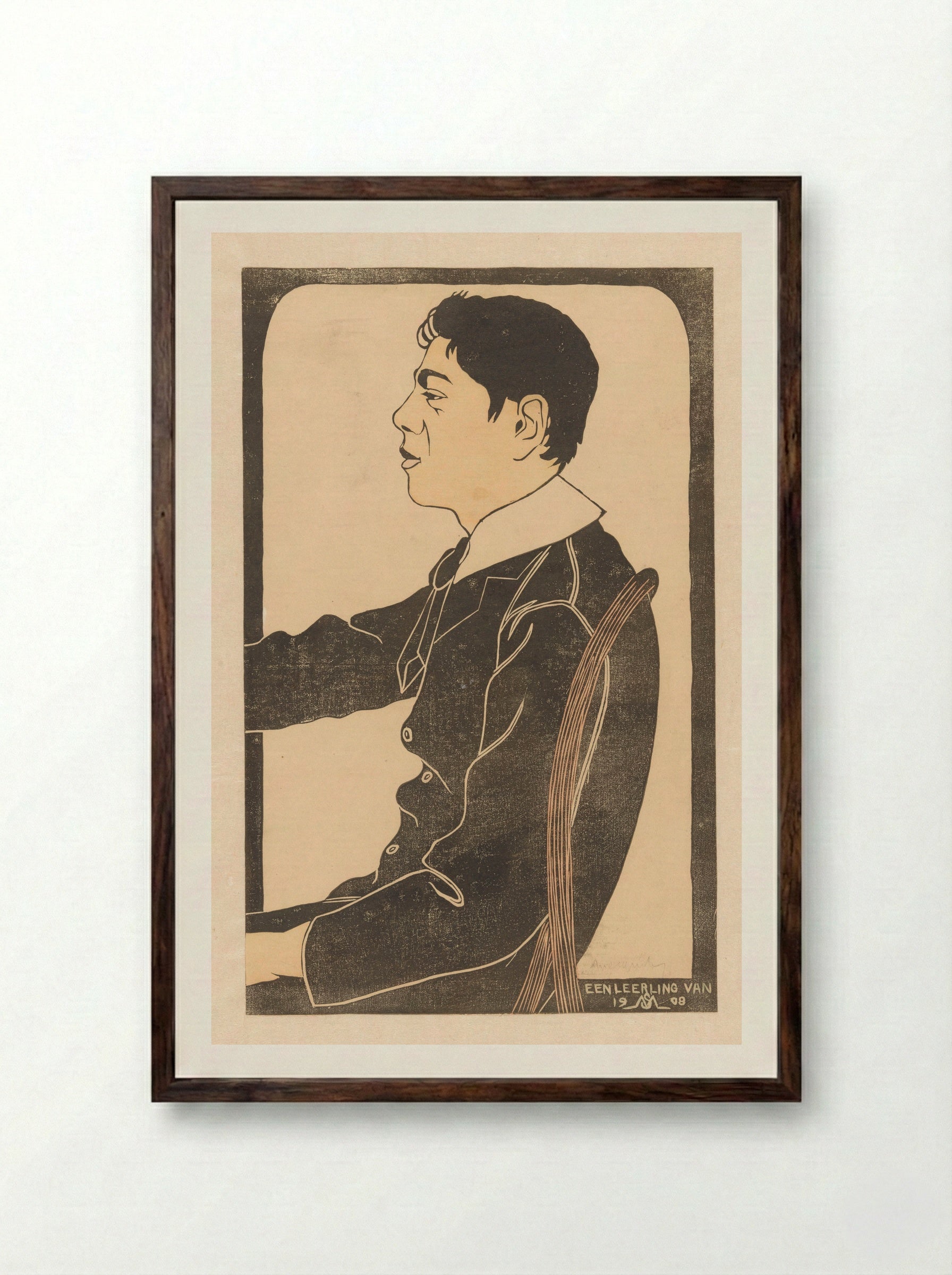 Een leerling van 1908 - Samuel Jessurun de Mesquita - Framed Print Dark Wood