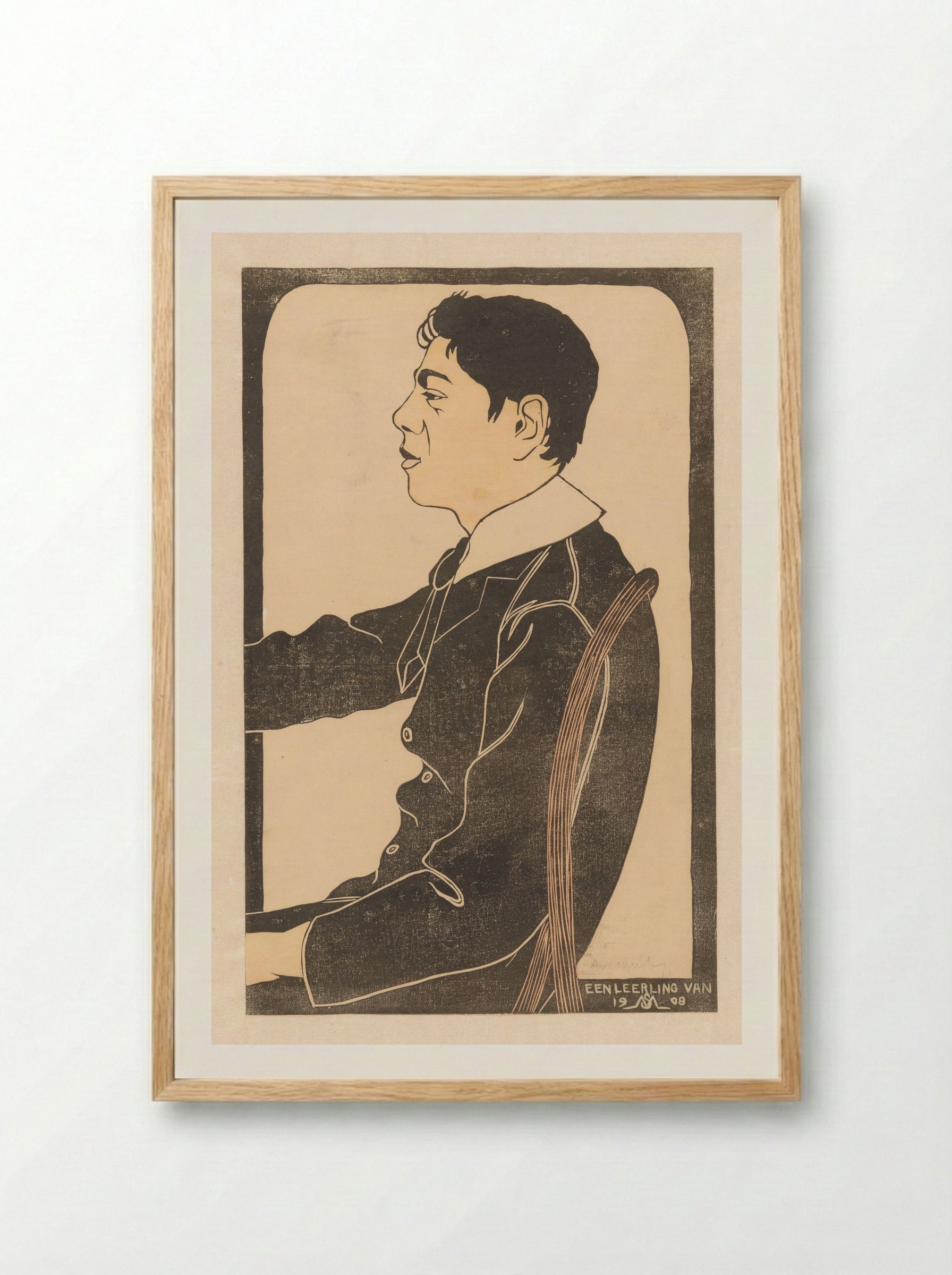 Een leerling van 1908 - Samuel Jessurun de Mesquita - Framed Print Wood