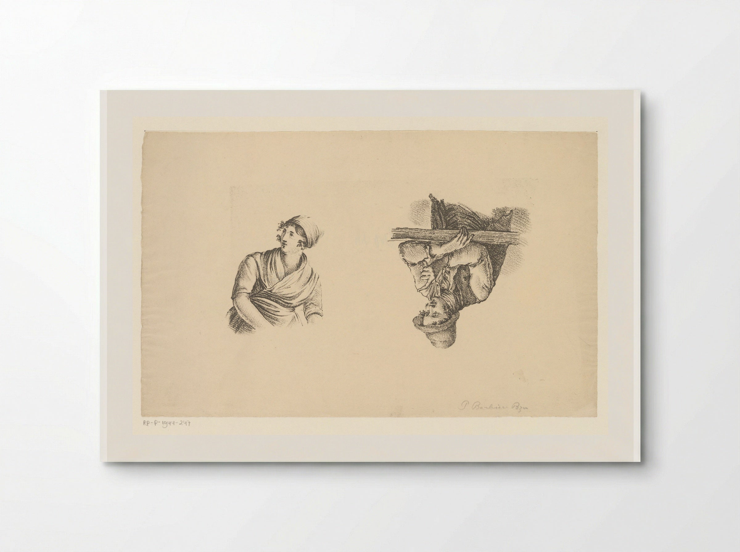 Een man en vrouw ten halve lijve - Pieter Bartholomeusz. Barbiers - Poster
