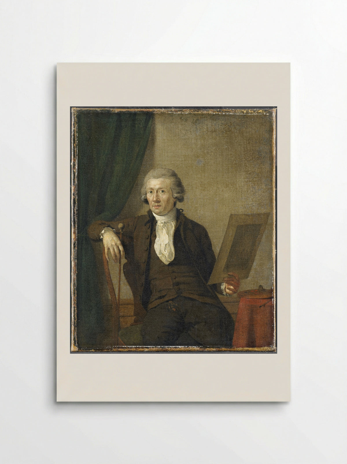 Een man schrijvend aan zijn lessenaar - Jan Ekels (II) - Poster