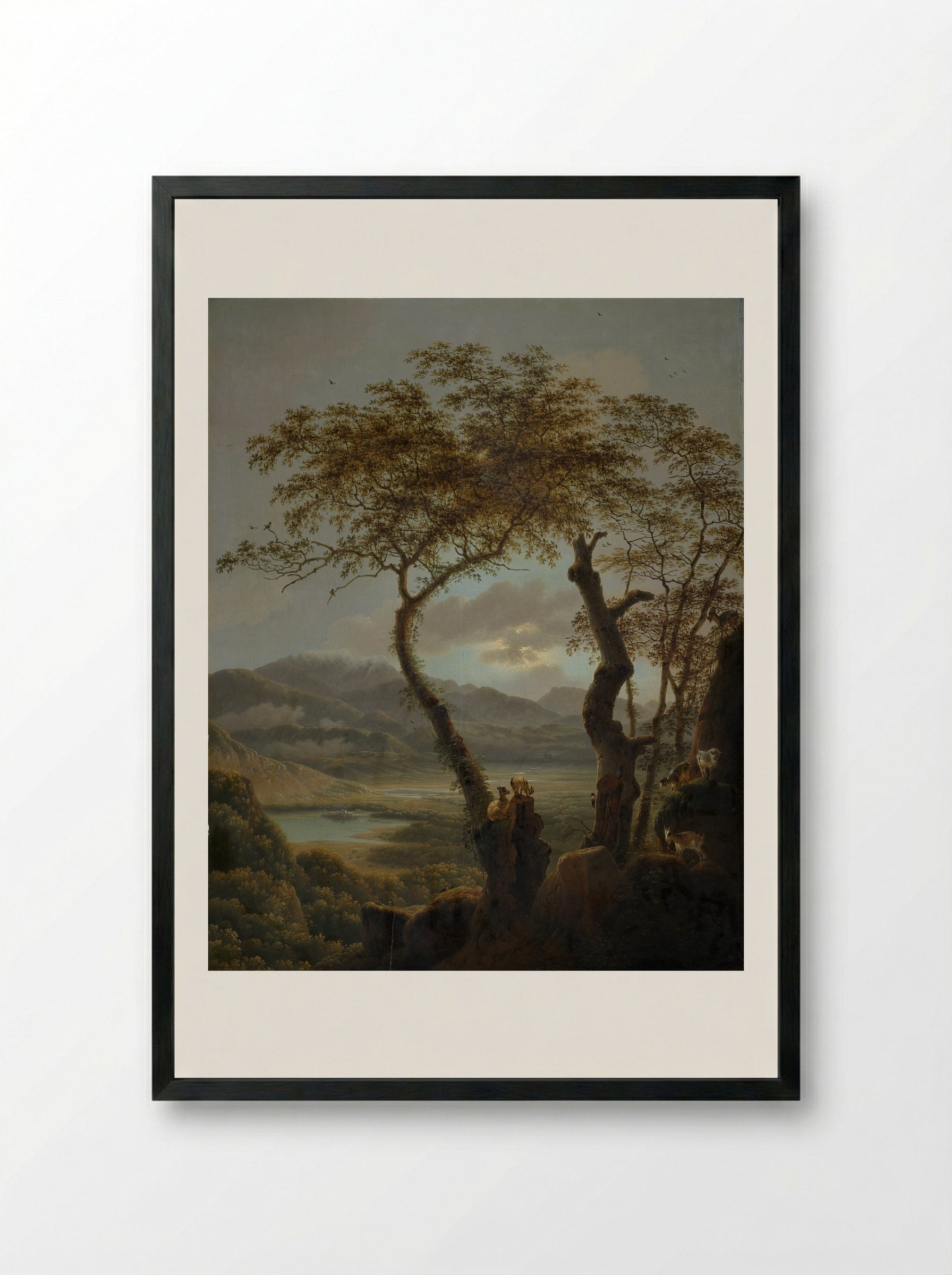 Een processie aan de voet van de Palatijn in Rome - Josephus Augustus Knip - Framed Print Black