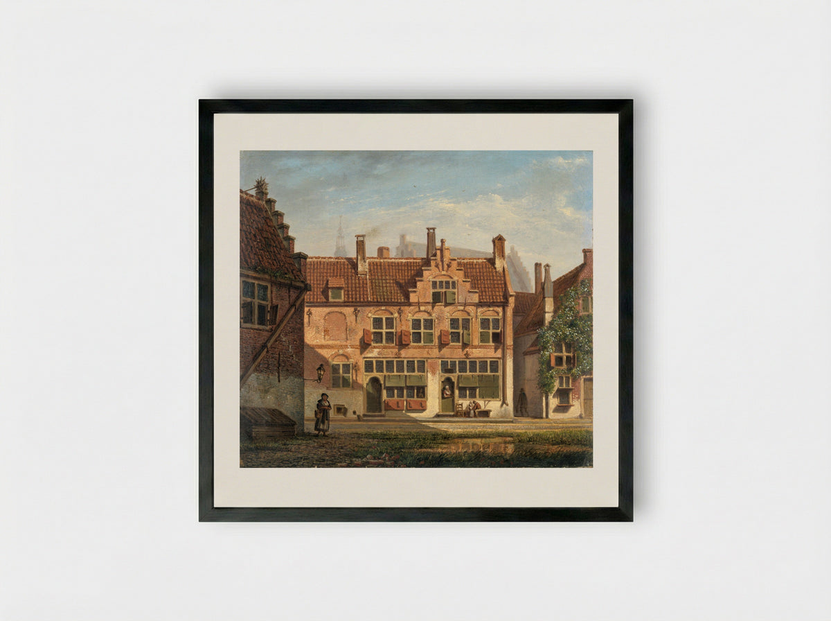 Een straat in Amersfoort - Johannes Jelgerhuis - Framed Print Black