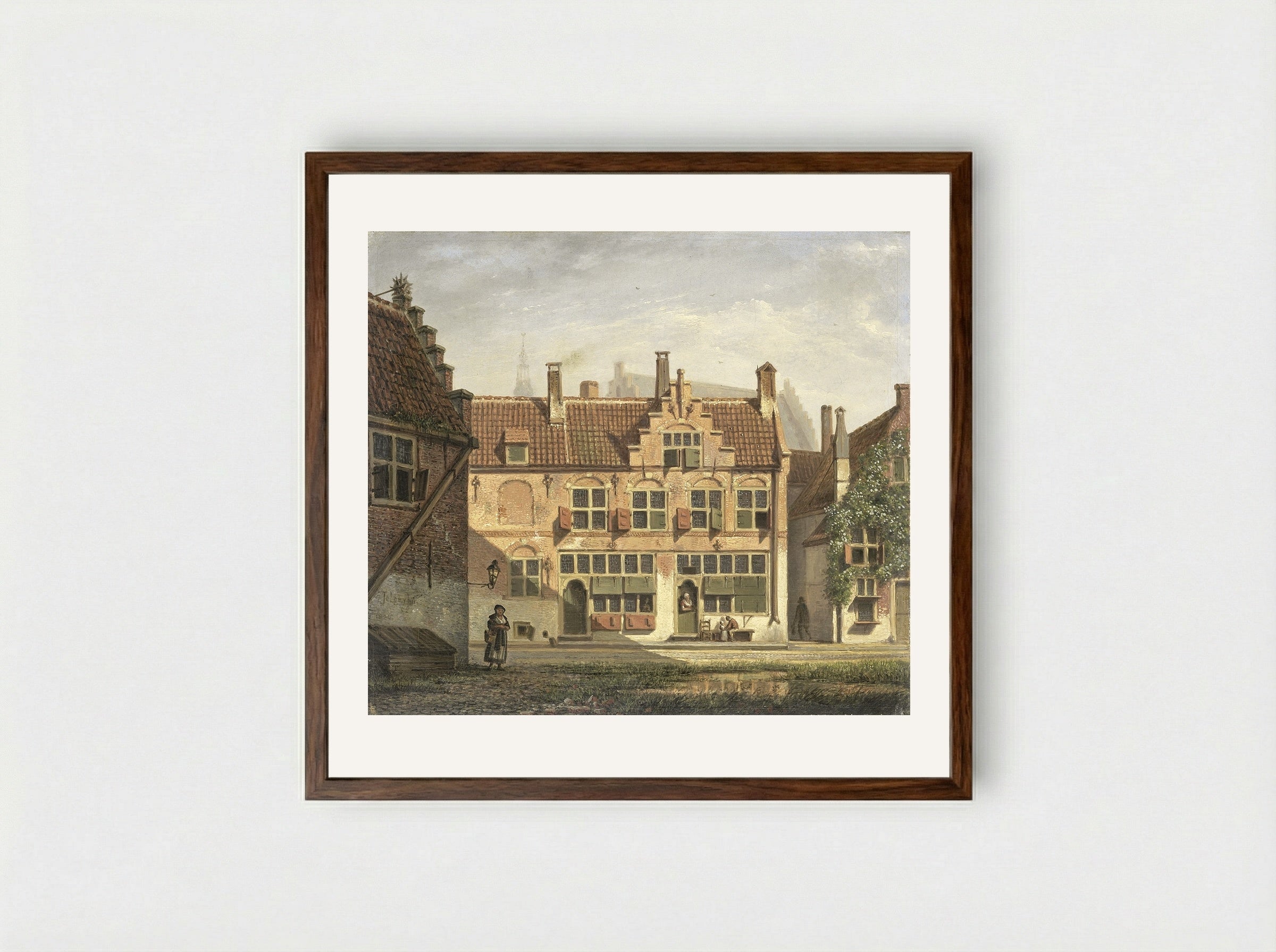 Een straat in Amersfoort - Johannes Jelgerhuis - Framed Print Dark Wood