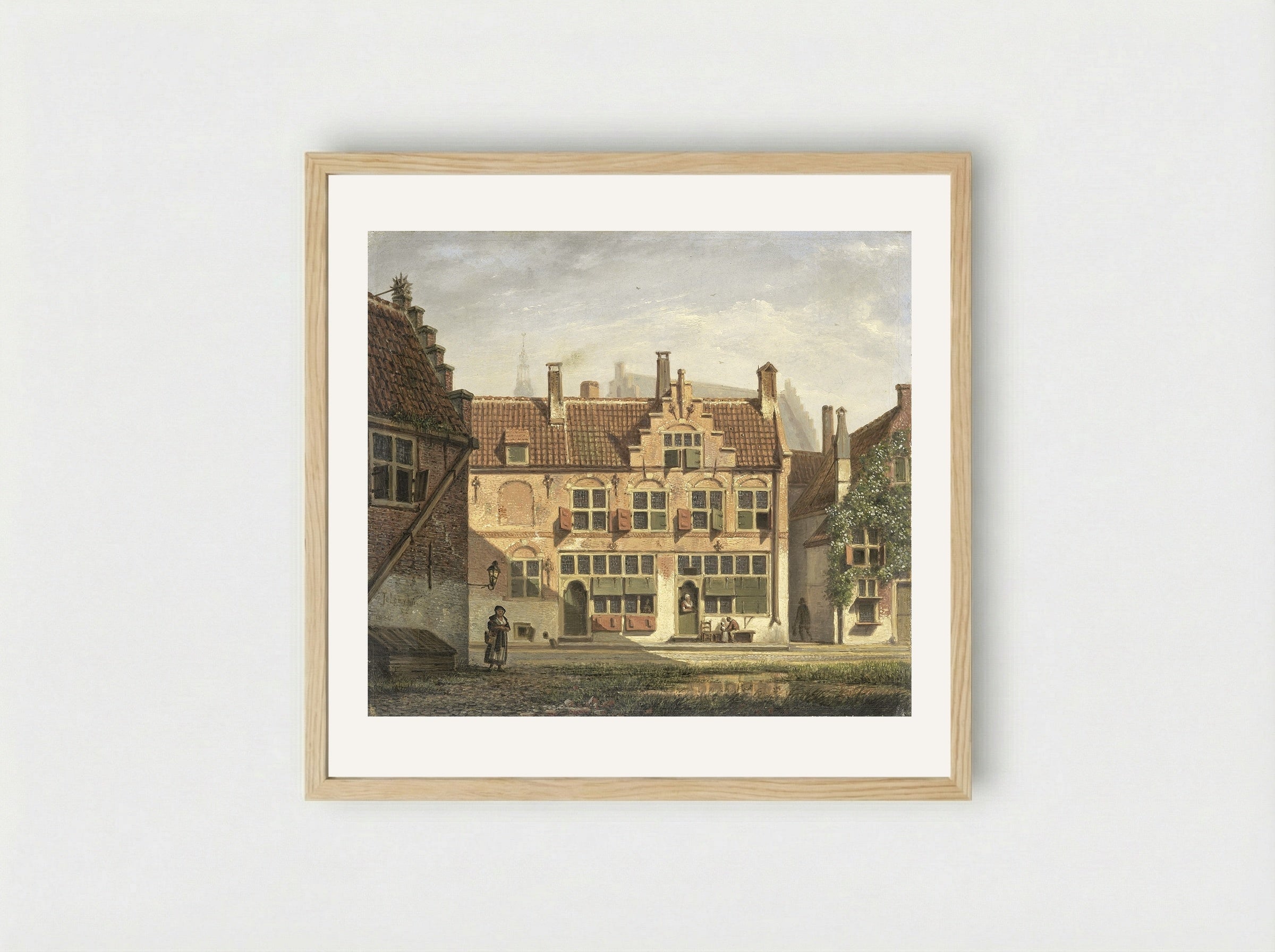 Een straat in Amersfoort - Johannes Jelgerhuis - Framed Print Wood