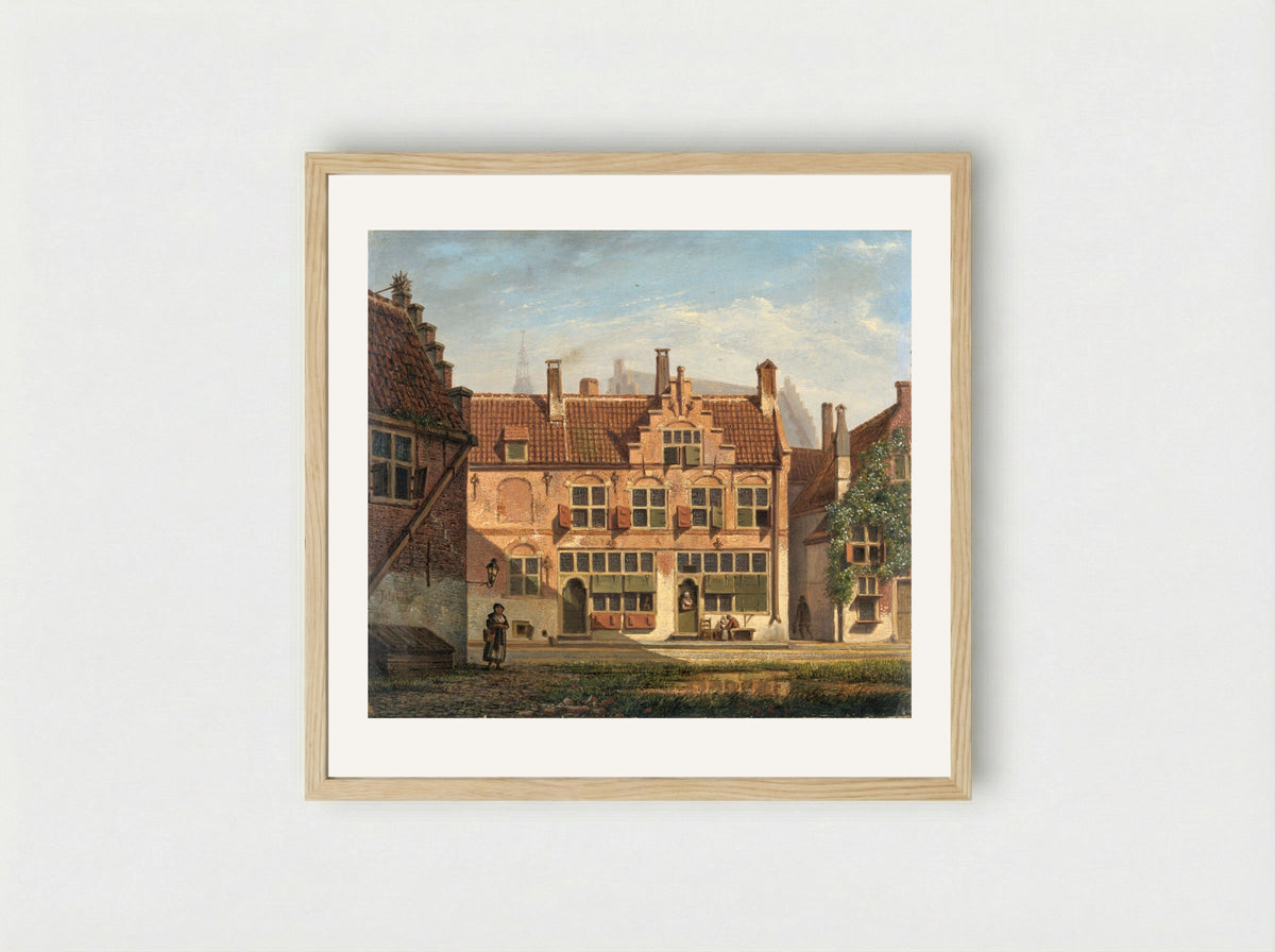Een straat in Amersfoort - Johannes Jelgerhuis - Framed Print Wood