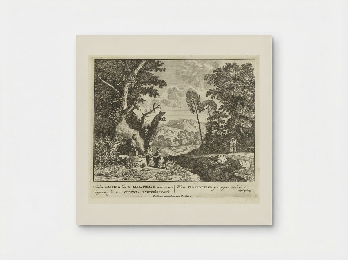 Een vrouw brengt een offer aan Priapus - Jan van Call (I) - Poster