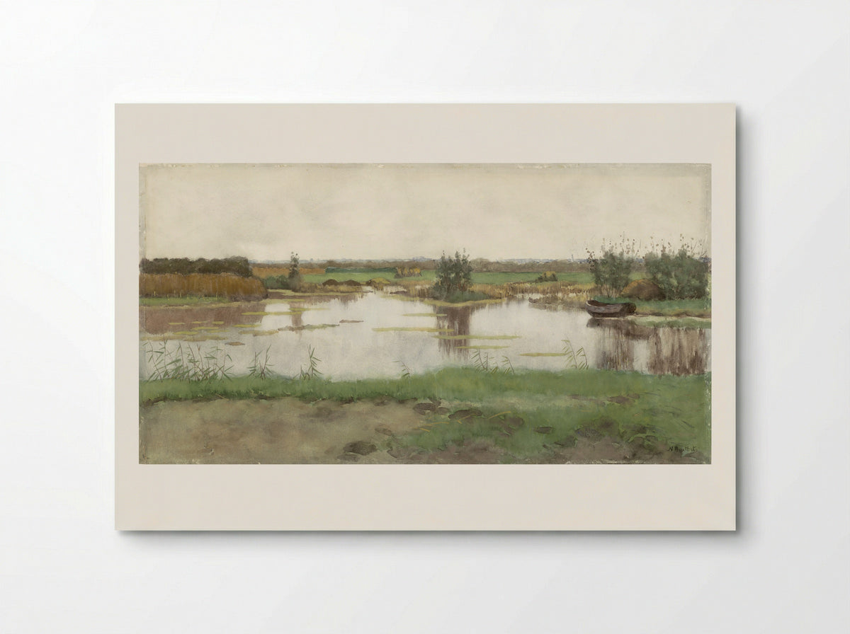 Een waterplas in een weiland - Nicolaas Bastert - Poster