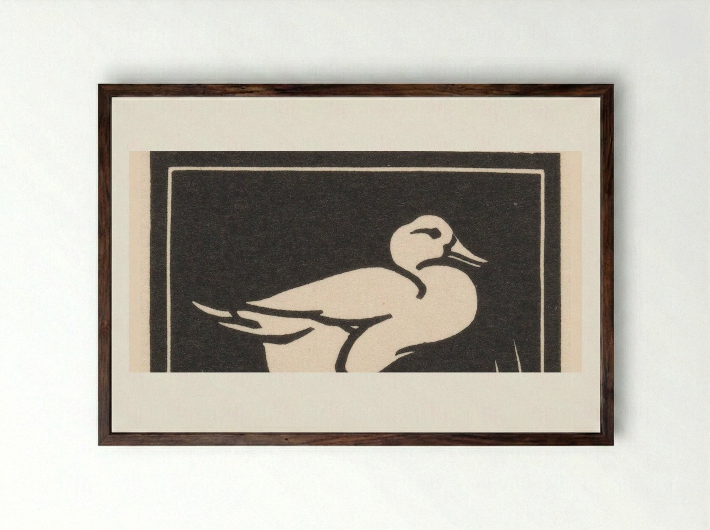 Eend (Duck) - Julie de Graag - Framed Print Dark Wood
