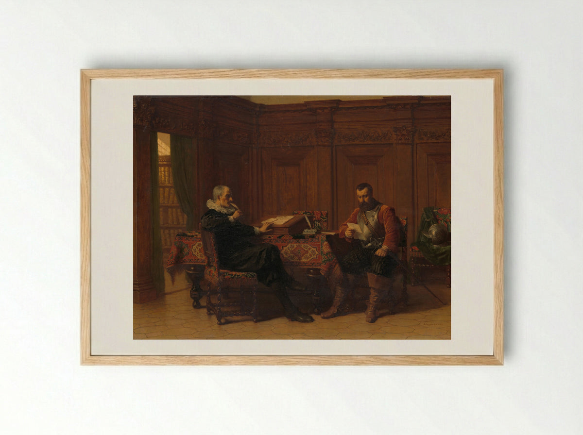 Eene conferentie - Lambertus Lingeman - Framed Print Wood