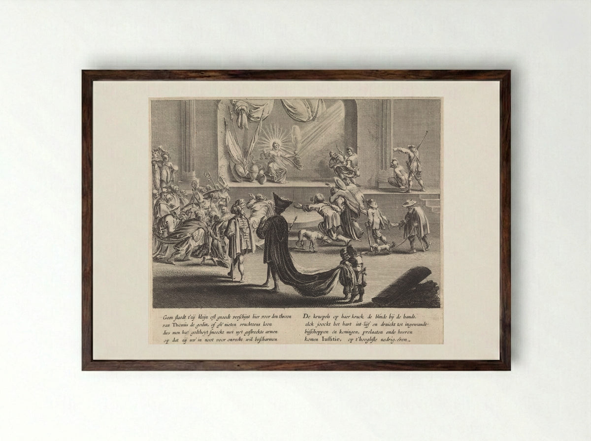 Eerbetoon aan Justitia - Pieter Nolpe - Framed Print Dark Wood