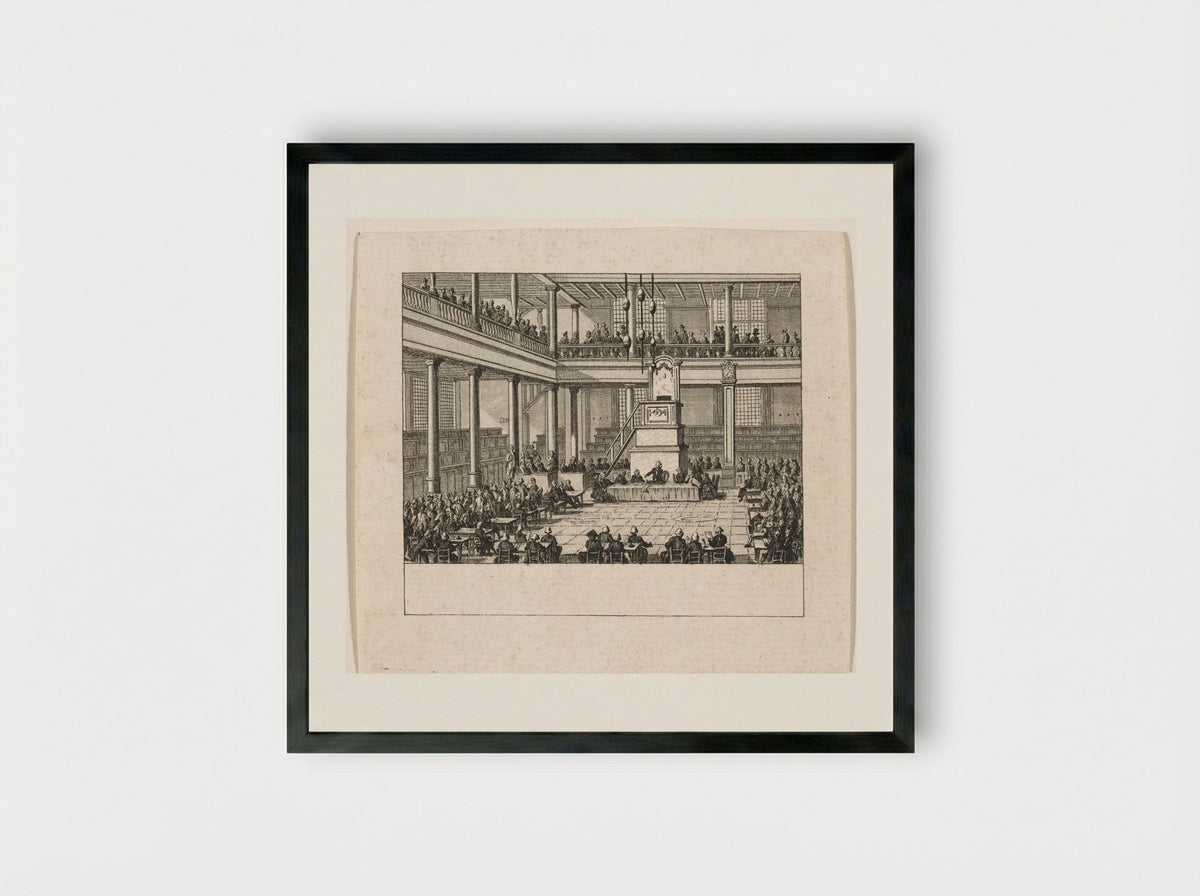 Eerste algemene vergadering van de Maatschappij tot Nut van 't Algemeen - Cornelis Brouwer - Framed Print Black