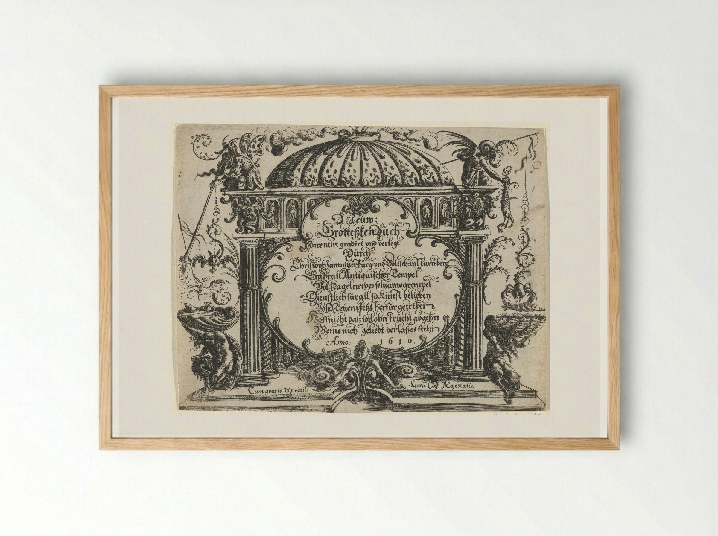 Eerste titelblad - Christoph Jamnitzer - Framed Print Wood