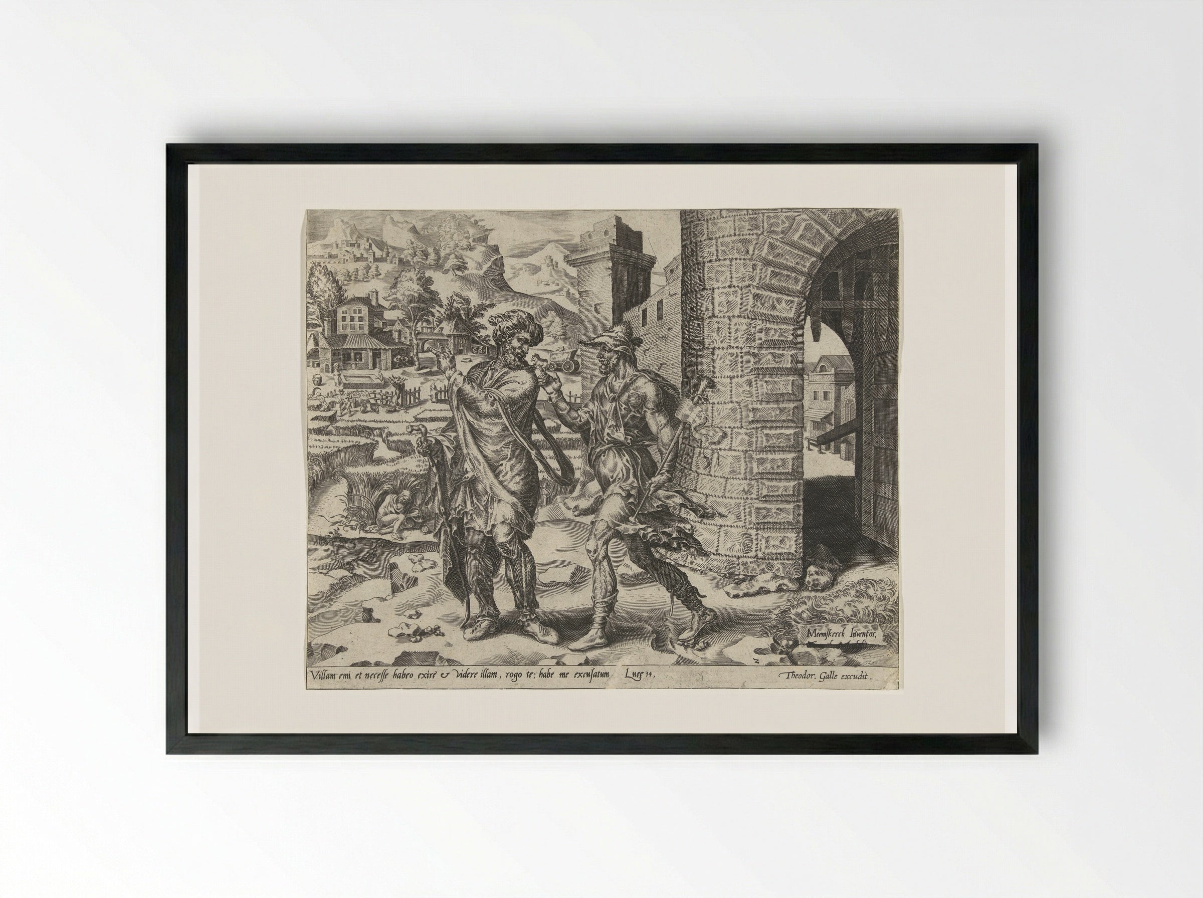 Eerste voorwendsel: de nieuwe akker - Dirck Volckertsz. Coornhert - Framed Print Black
