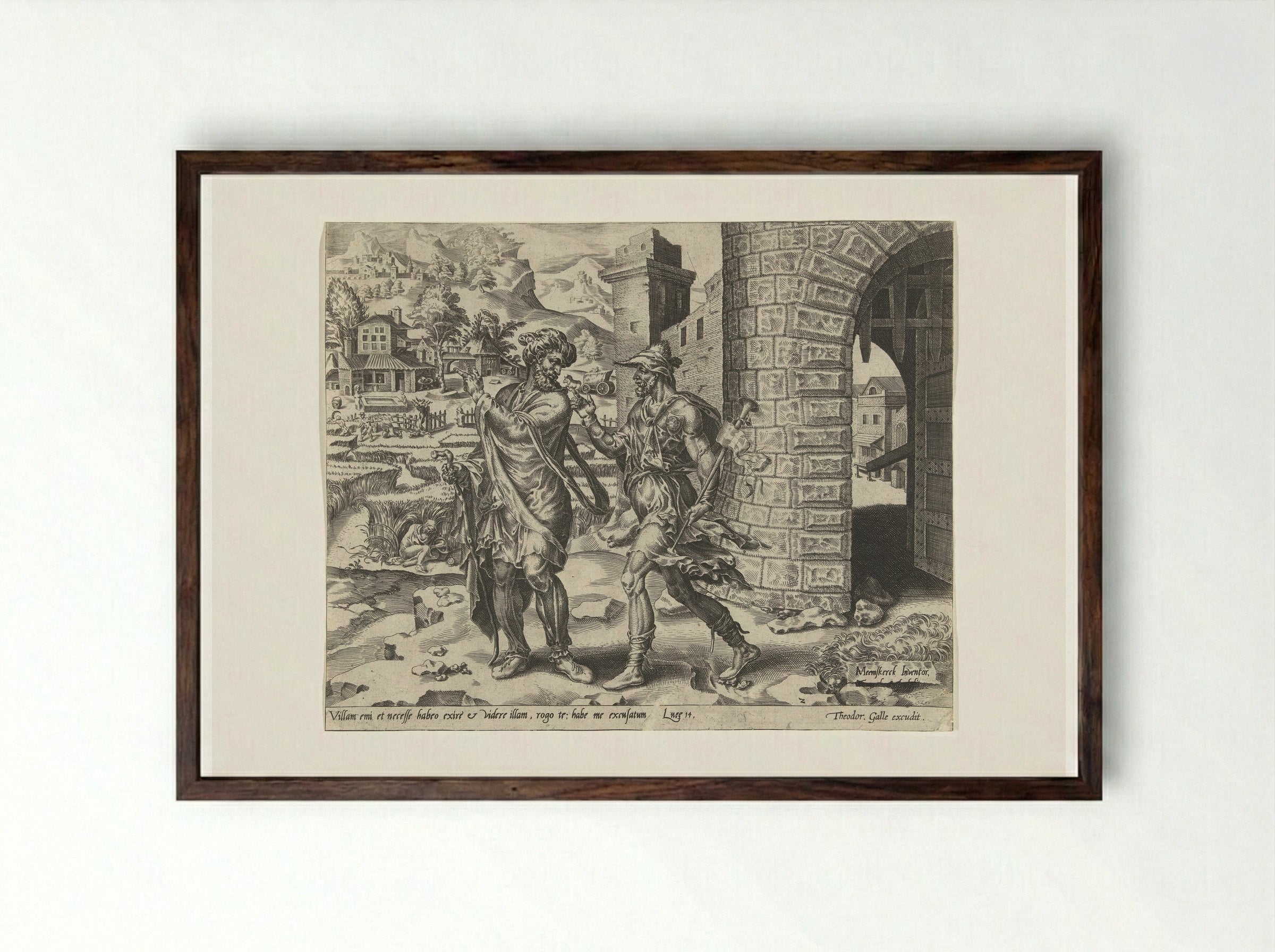 Eerste voorwendsel: de nieuwe akker - Dirck Volckertsz. Coornhert - Framed Print Dark Wood