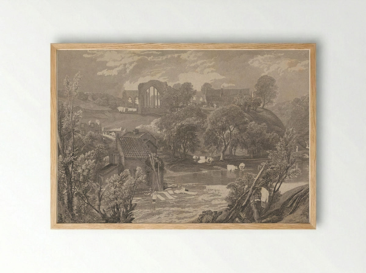 Egglestone Abbey Near Barnard Castle - Thomas Higham - Framed Print Wood