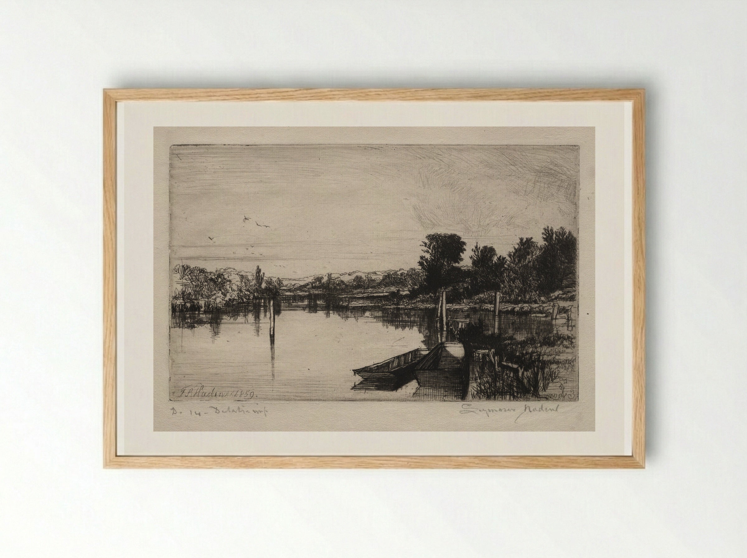 Egham - Francis Seymour Haden - Framed Print Wood
