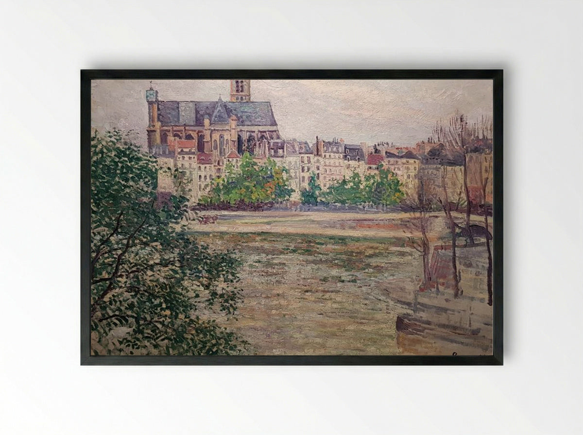 Eglise Saint-Gervais - Maximilien Luce - Framed Print Black