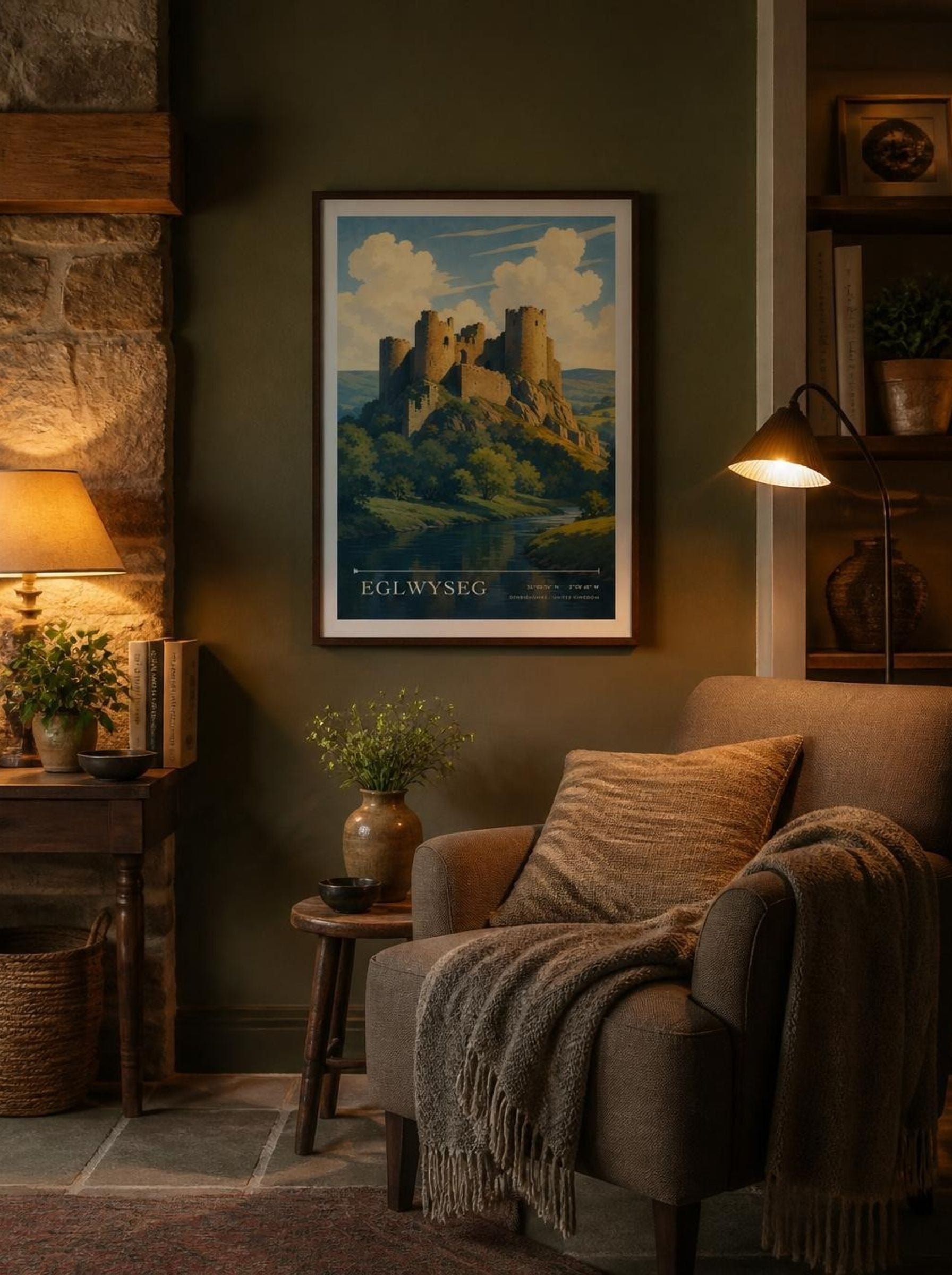 Eglwyseg Denbighshire United Kingdom Travel Poster - Lifestyle