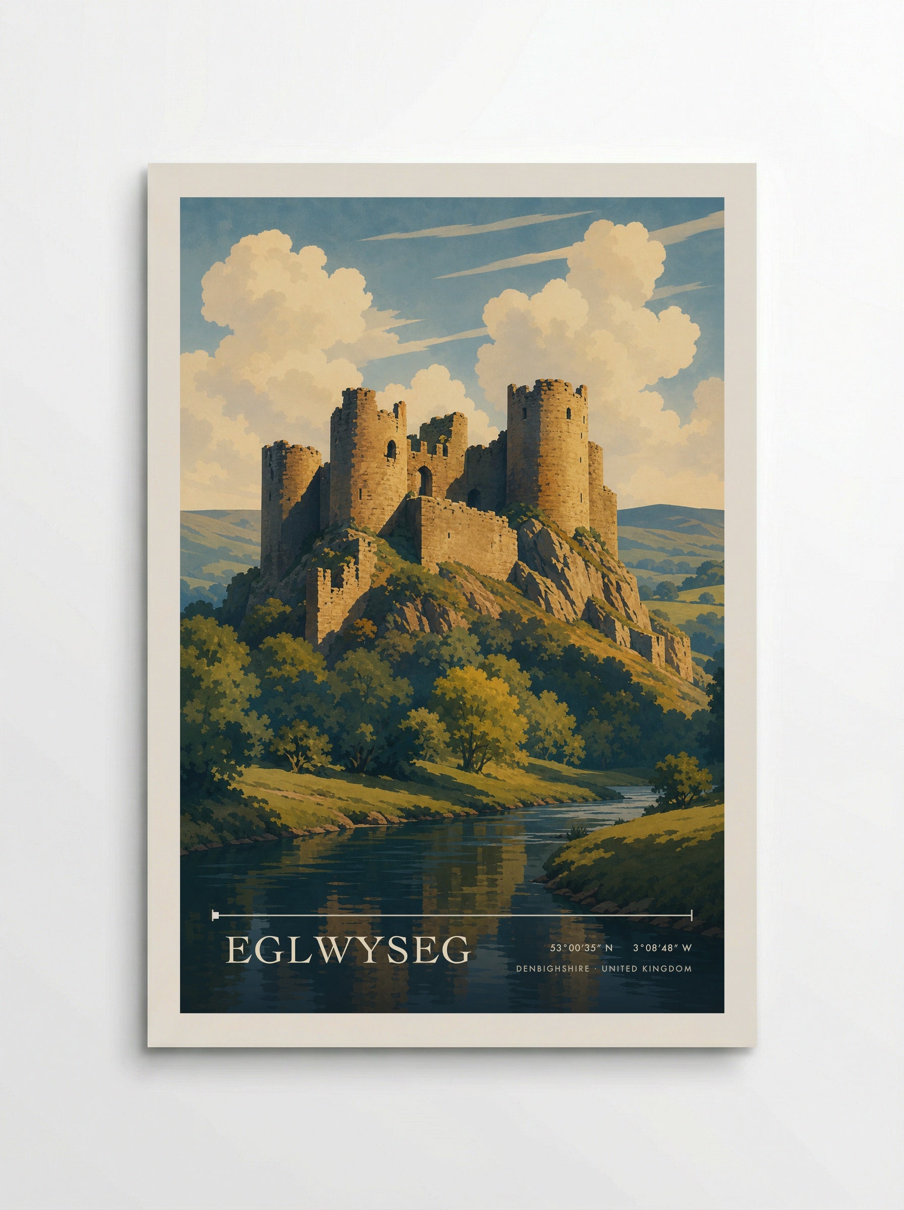 Eglwyseg Denbighshire United Kingdom Travel Poster - Poster