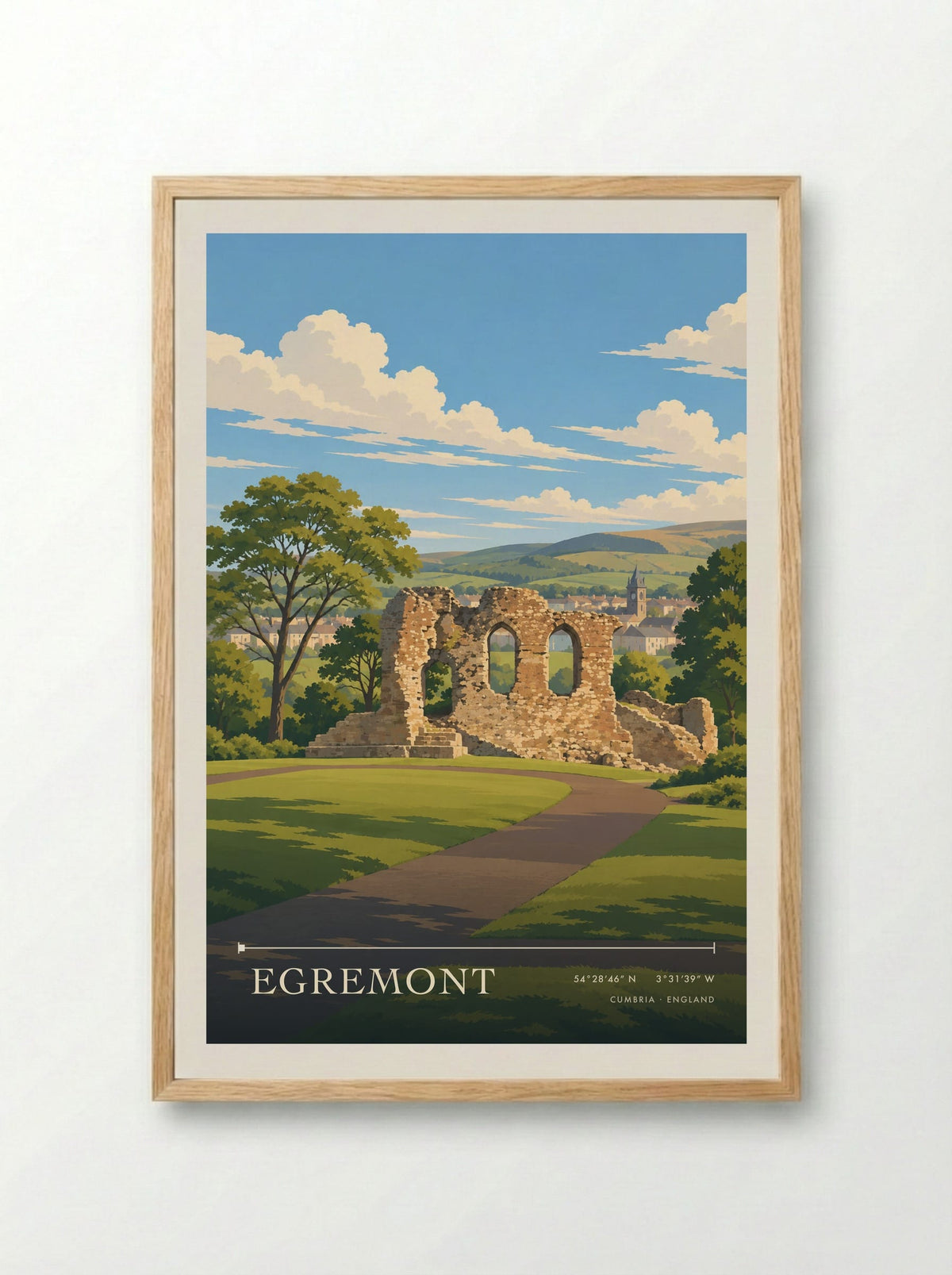 Egremont, Cumbria | Travel Poster - Framed Print Wood