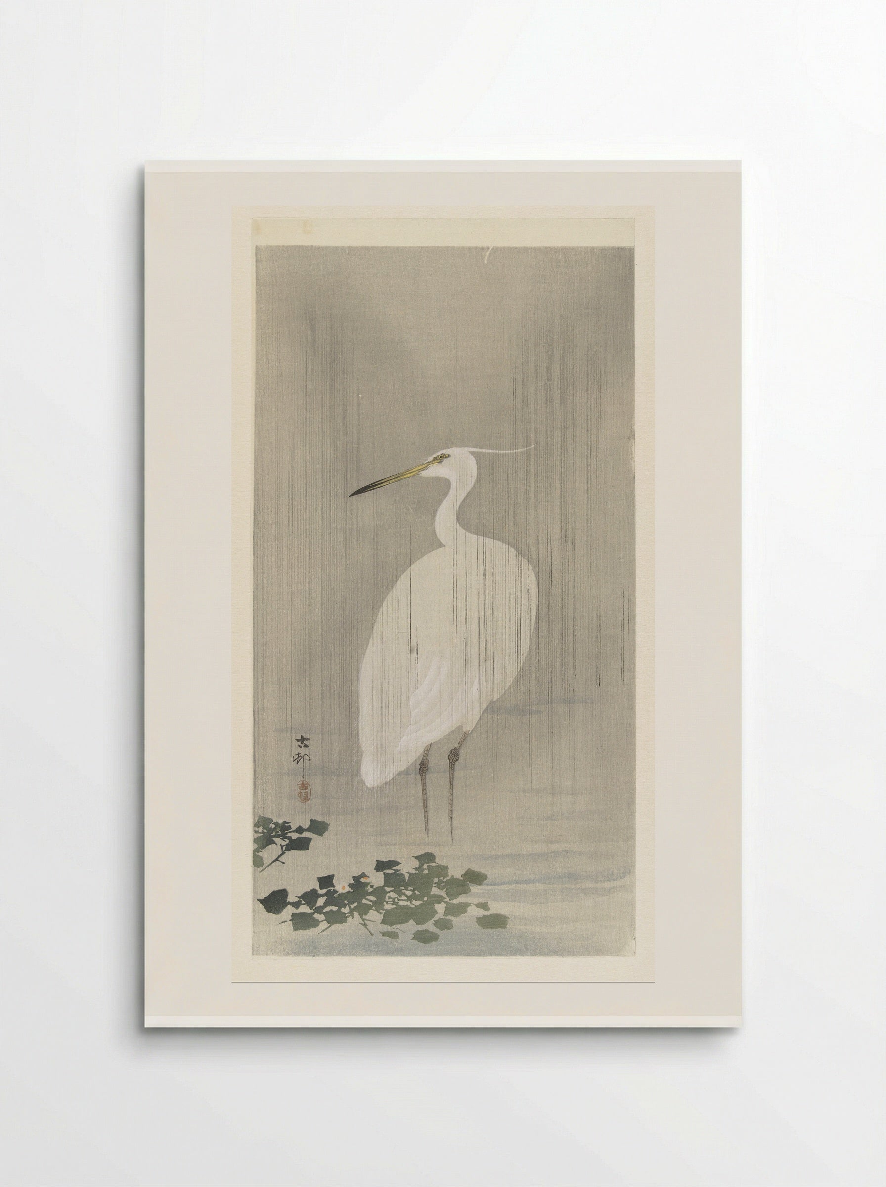 Egret in the Rain - Matsuki Heikichi - Poster