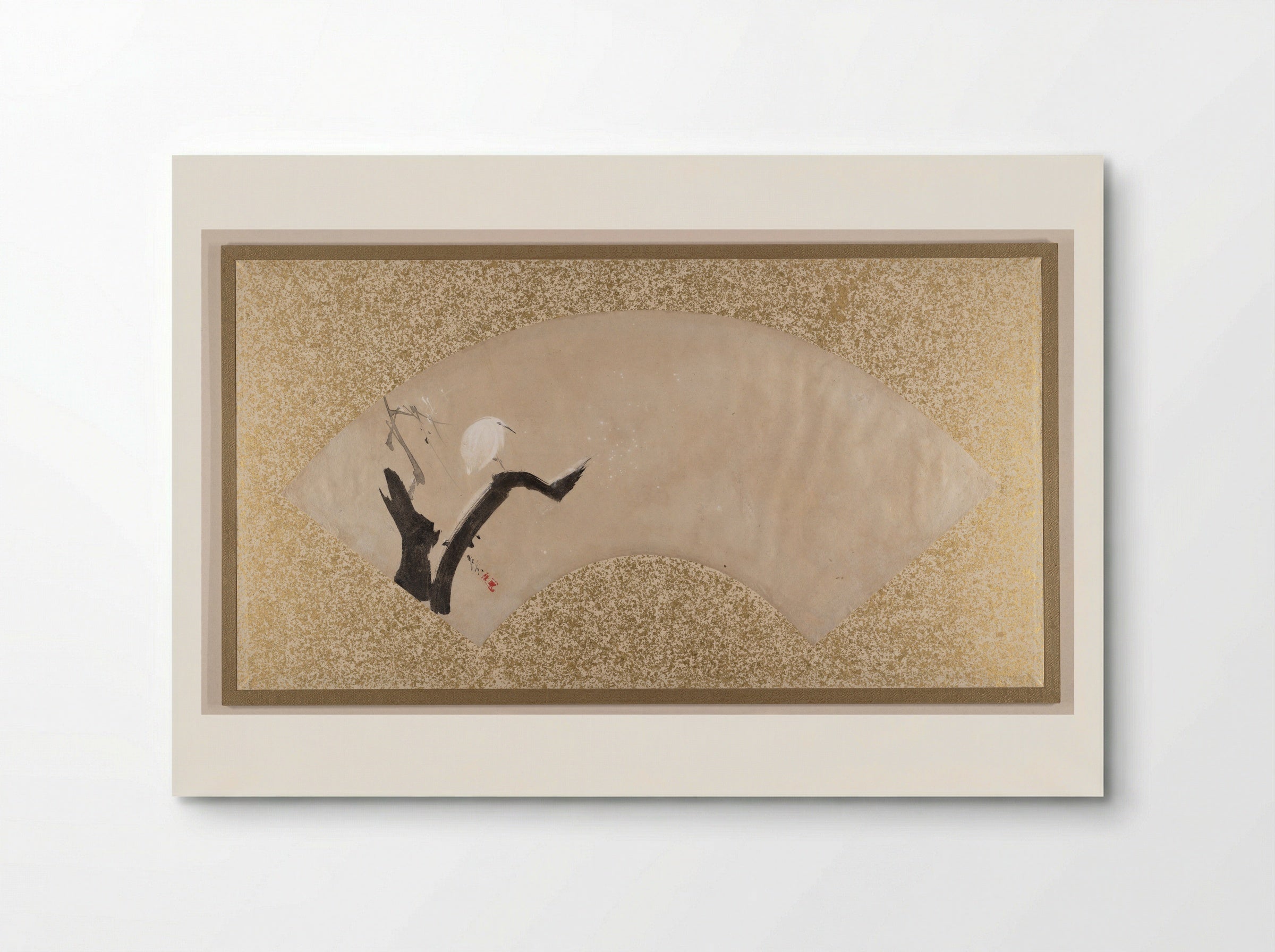 Egret on Tree Stump - Shibata Zeshin - Poster