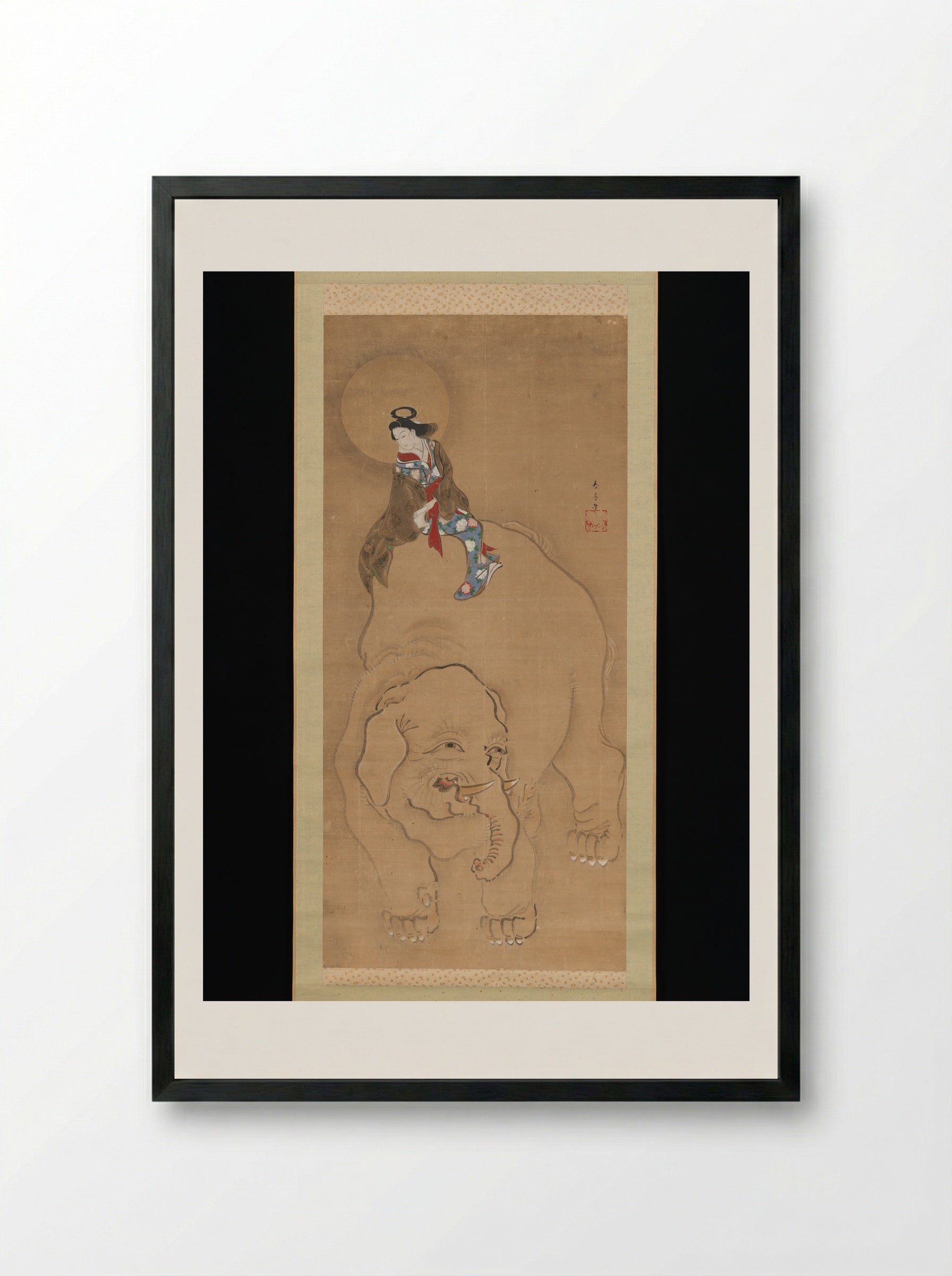 Eguchi no Kimi - Katsukawa Shuntei - Framed Print Black