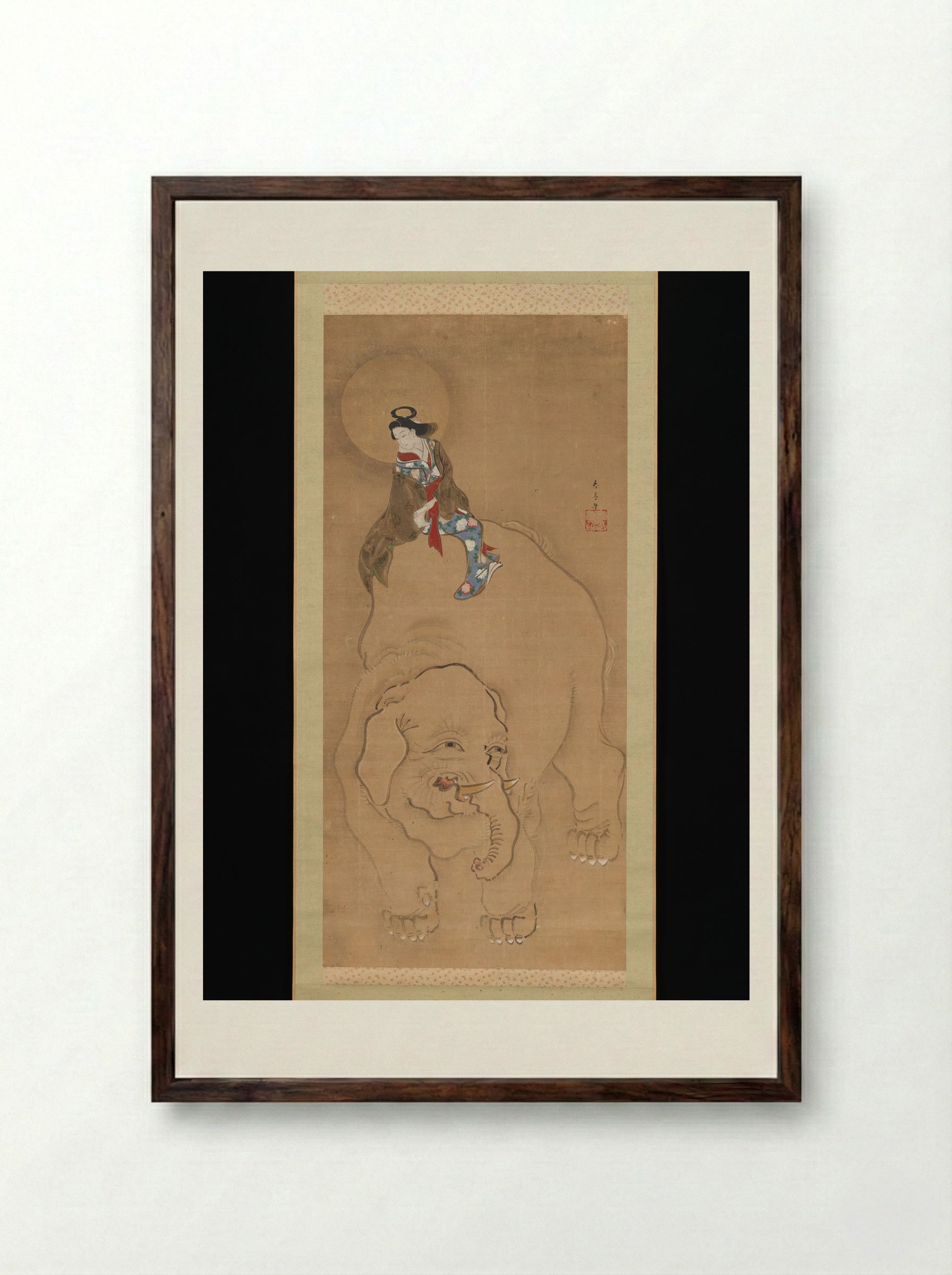 Eguchi no Kimi - Katsukawa Shuntei - Framed Print Dark Wood
