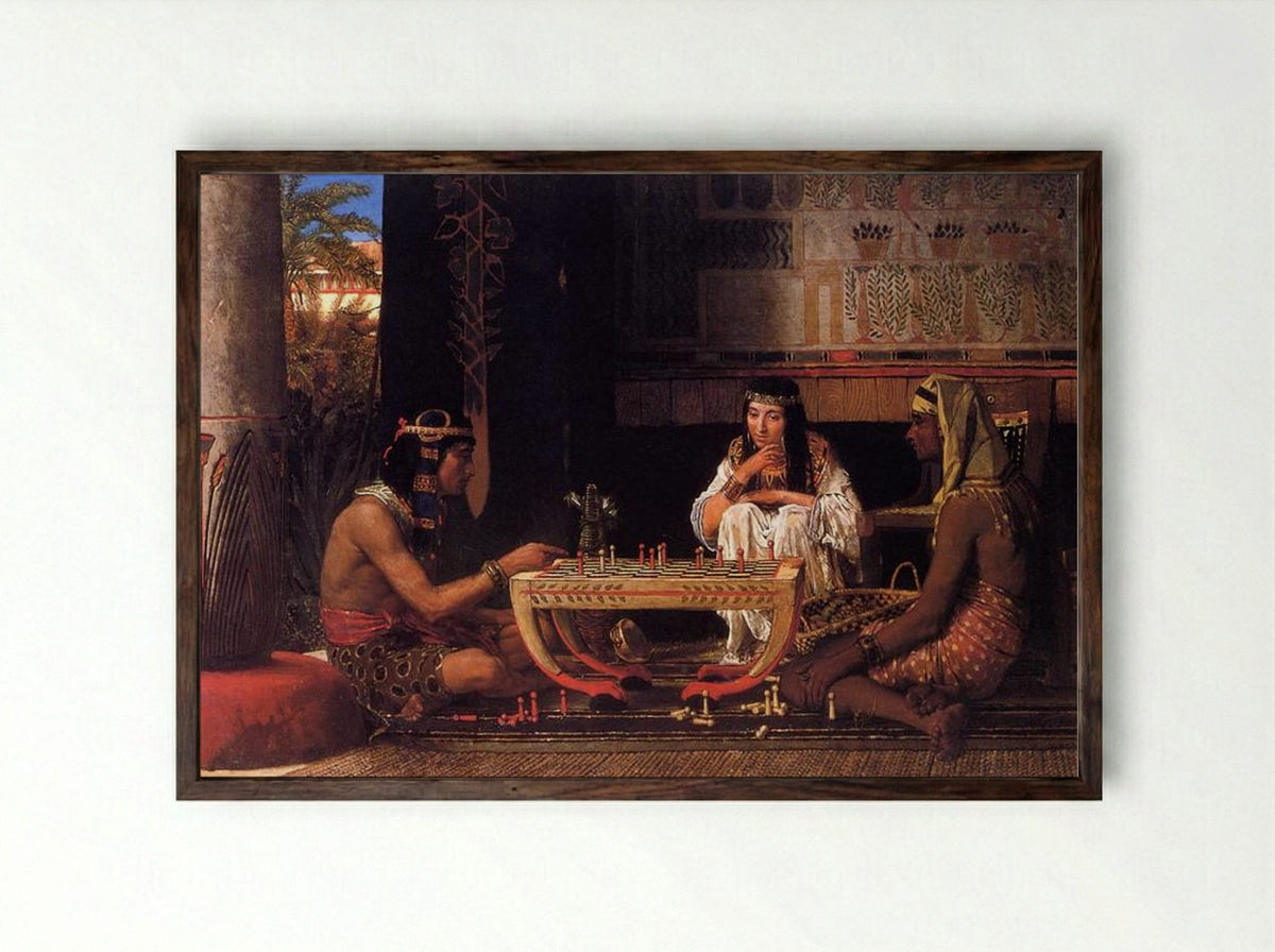 Egyptian Chess Players - Sir Lawrence Alma-Tadema - Framed Print Dark Wood