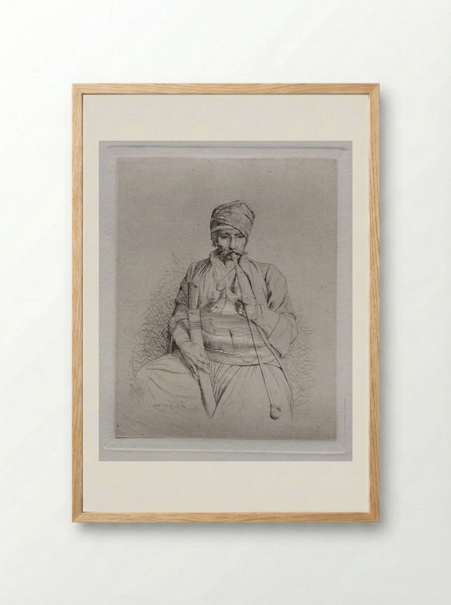 Egyptian Smoker - Jean-Léon Gérôme - Framed Print Wood