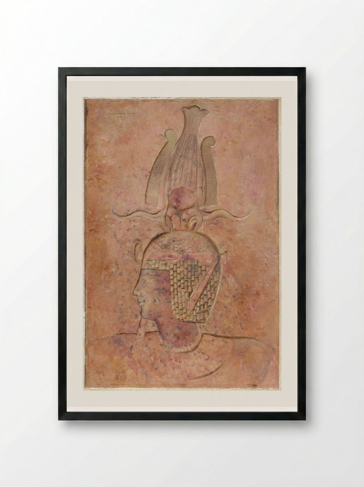 Egyptian Sunk Relief Depicting a King - Joseph Lindon Smith - Framed Print Black