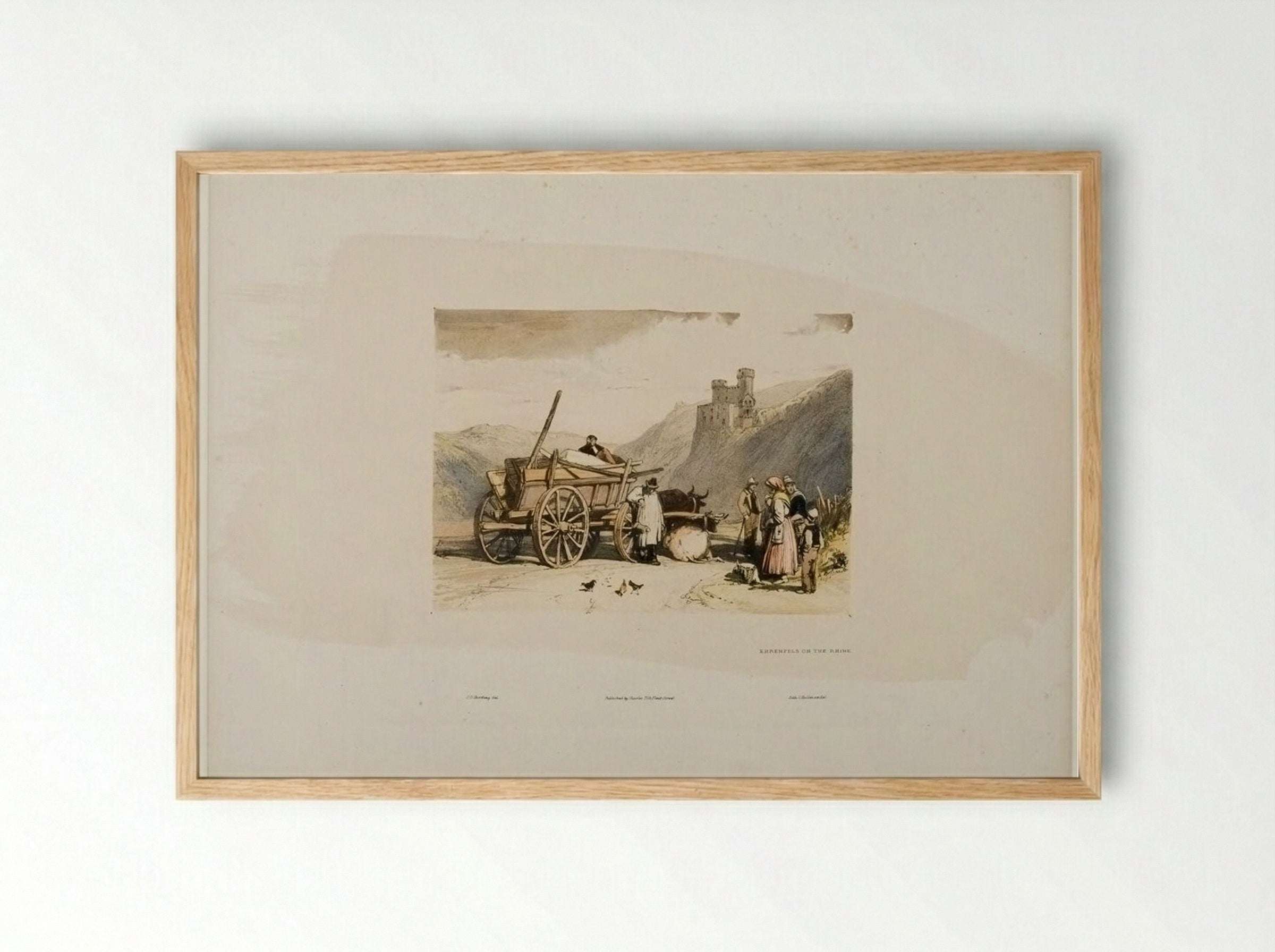 Ehrenfels on the Rhine - James Duffield Harding - Framed Print Wood