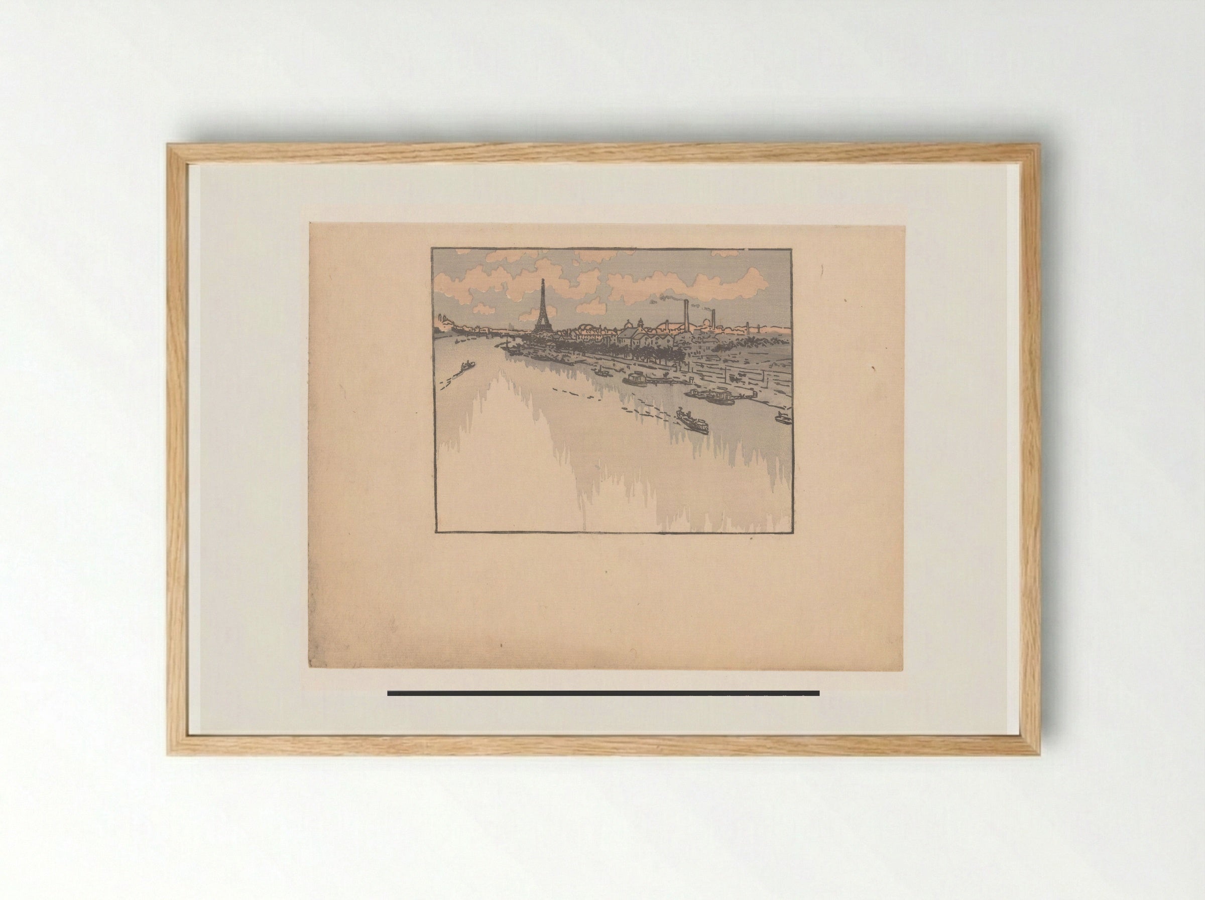 Eiffeltoren gezien van het viaduct van Auteuil - Henri Rivière - Framed Print Wood