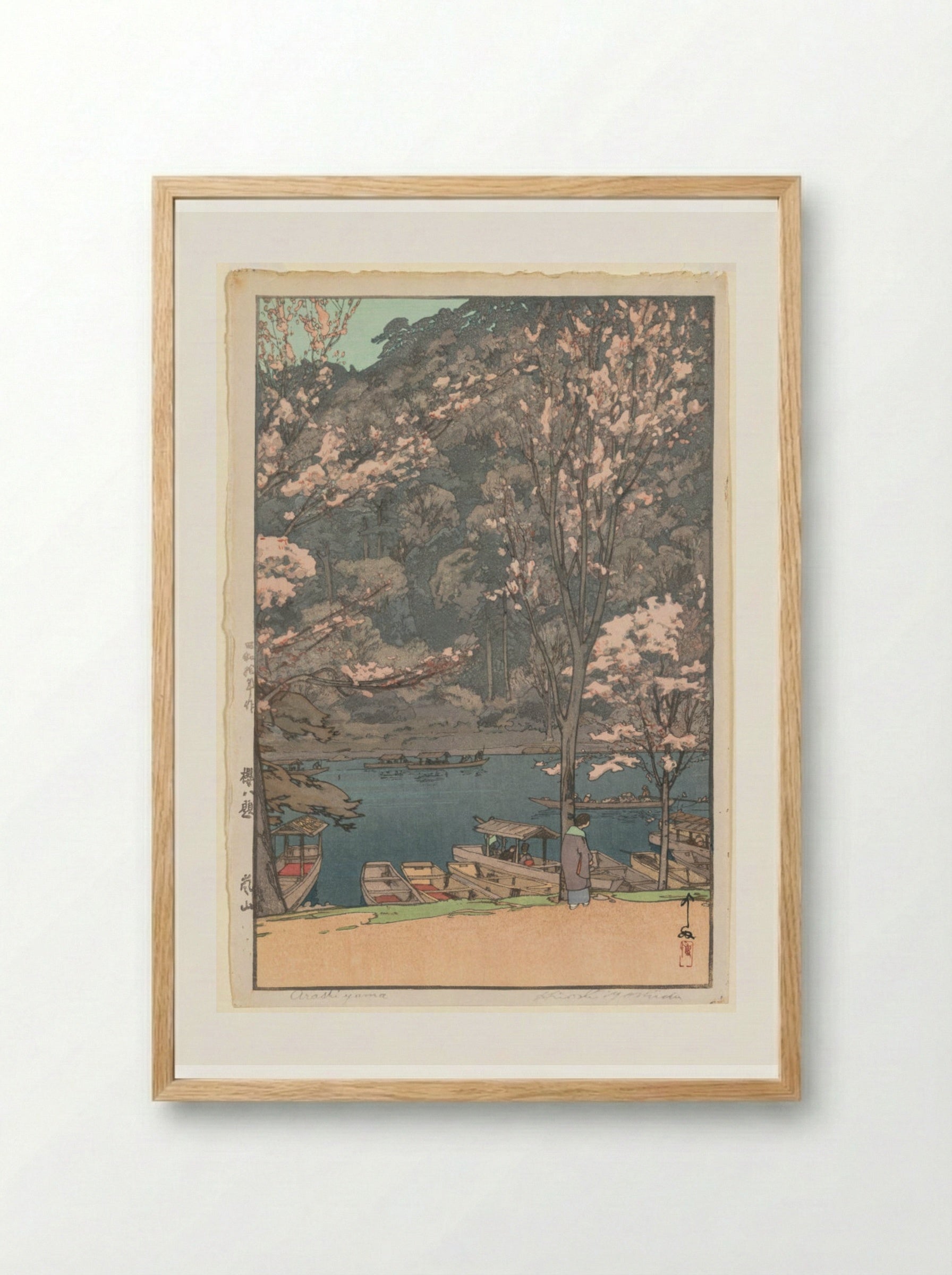 Eight Scenes of Cherry Blossom: Arashiyama - Yoshida Hiroshi - Framed Print Wood
