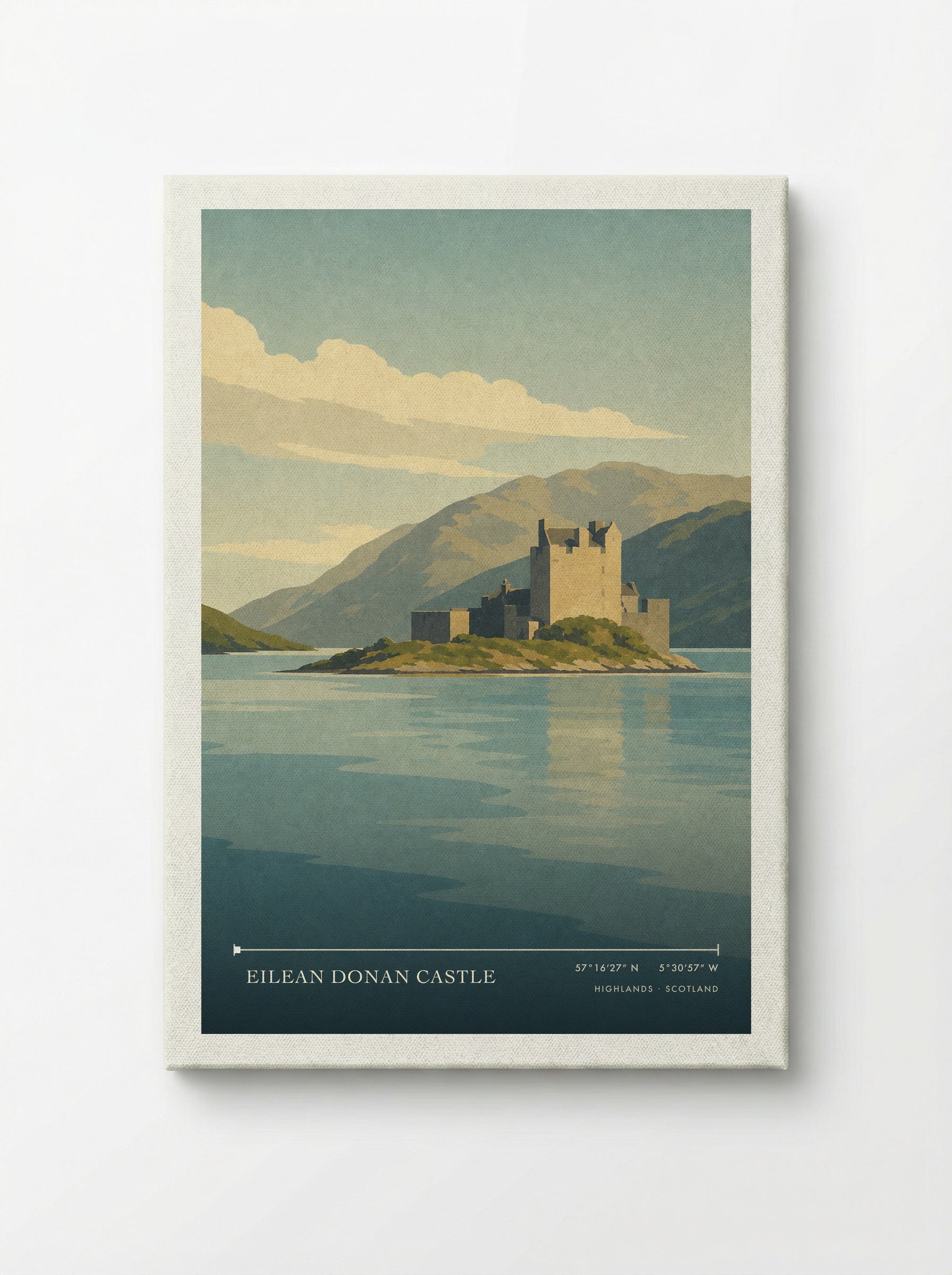 Eilean Donan Castle Travel Poster Artwork - Canvas