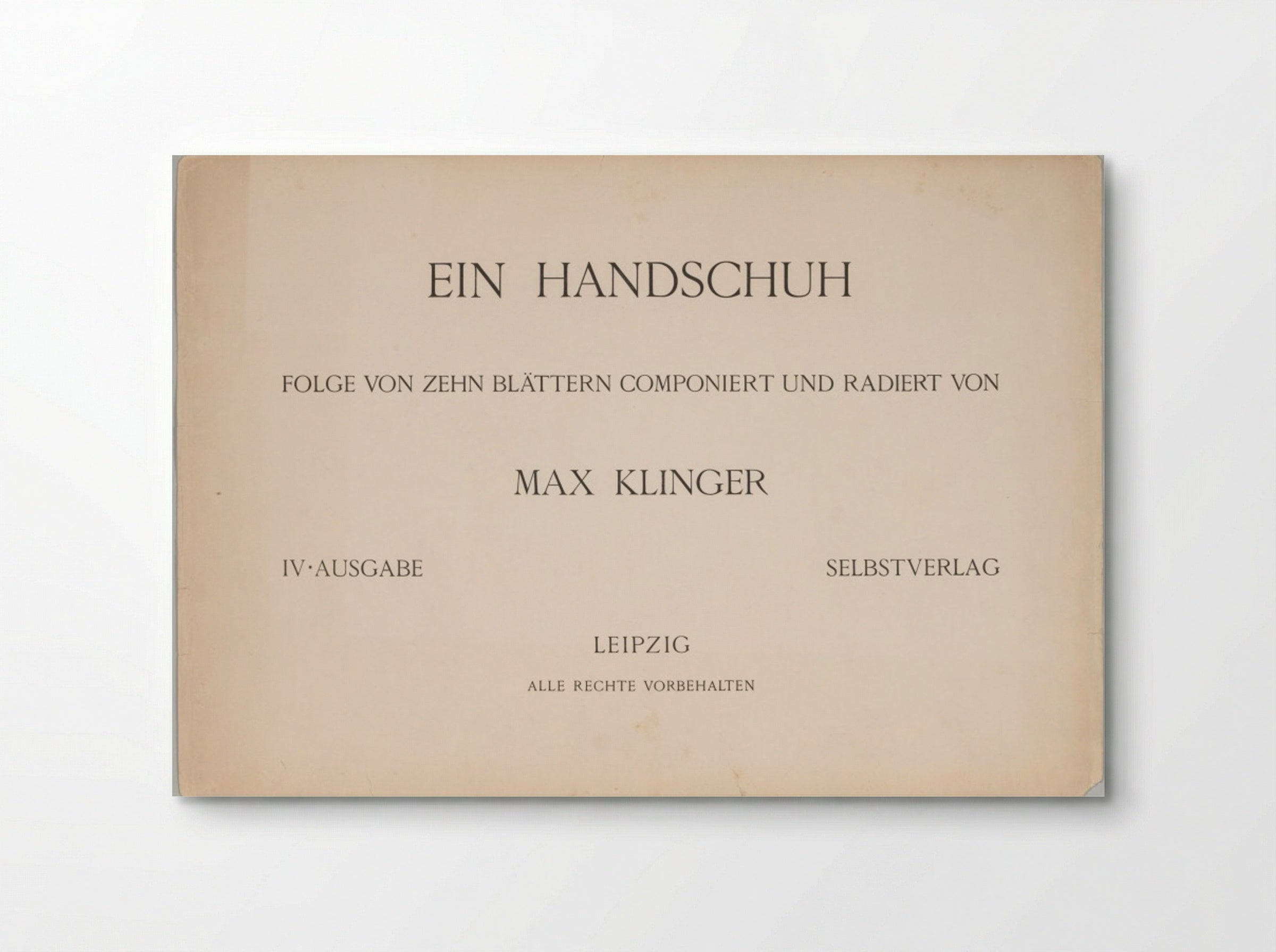 Ein Handschuh (Title Page) - Max Klinger - Poster