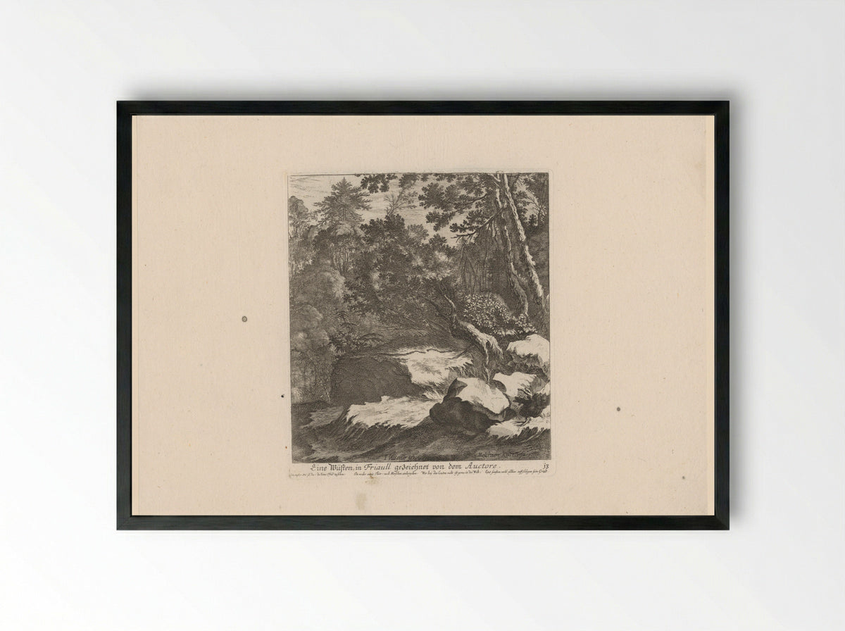 Eine Wüsten, in Friaull - Johann Ulrich Kraus - Framed Print Black
