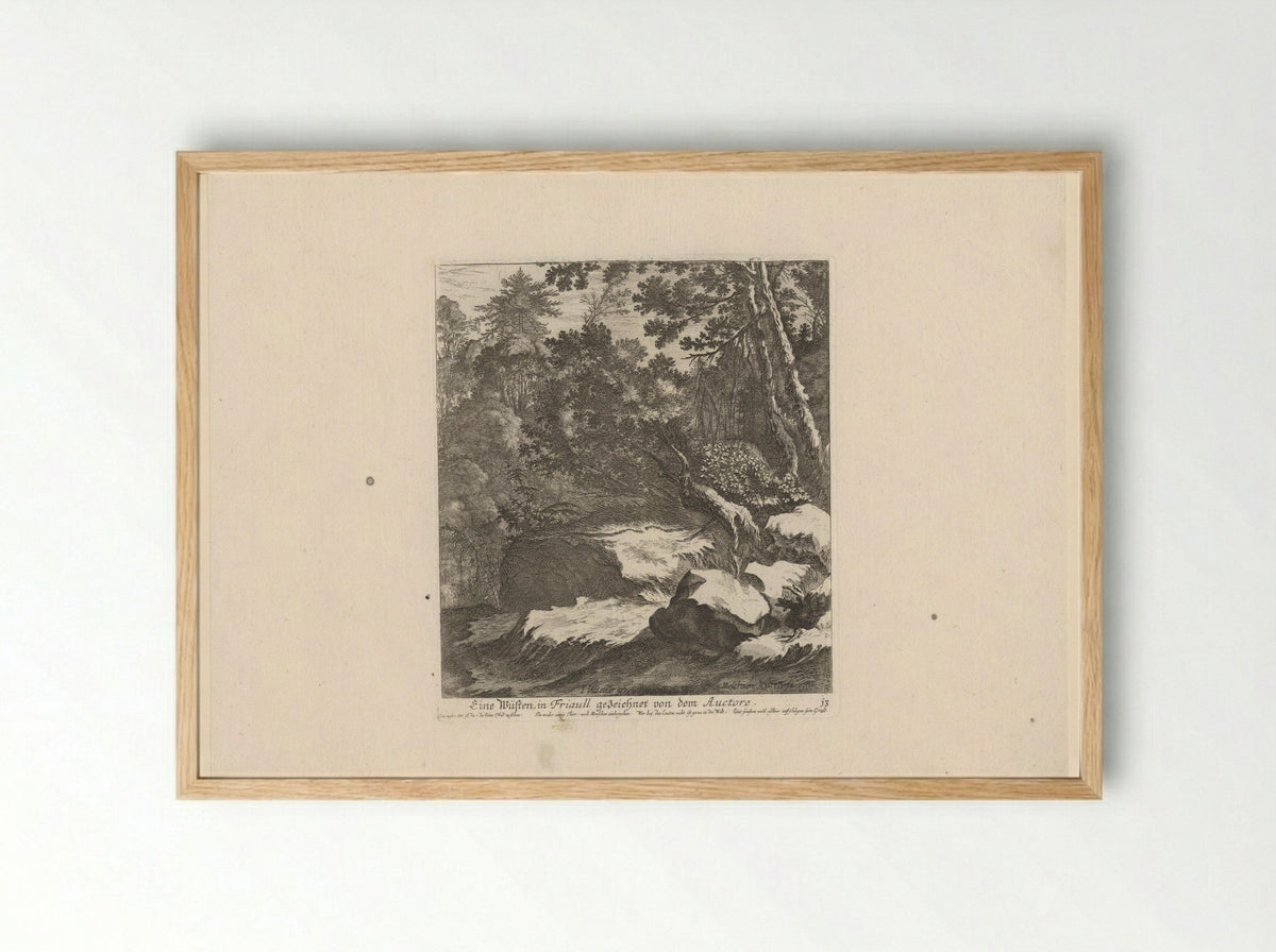 Eine Wüsten, in Friaull - Johann Ulrich Kraus - Framed Print Wood