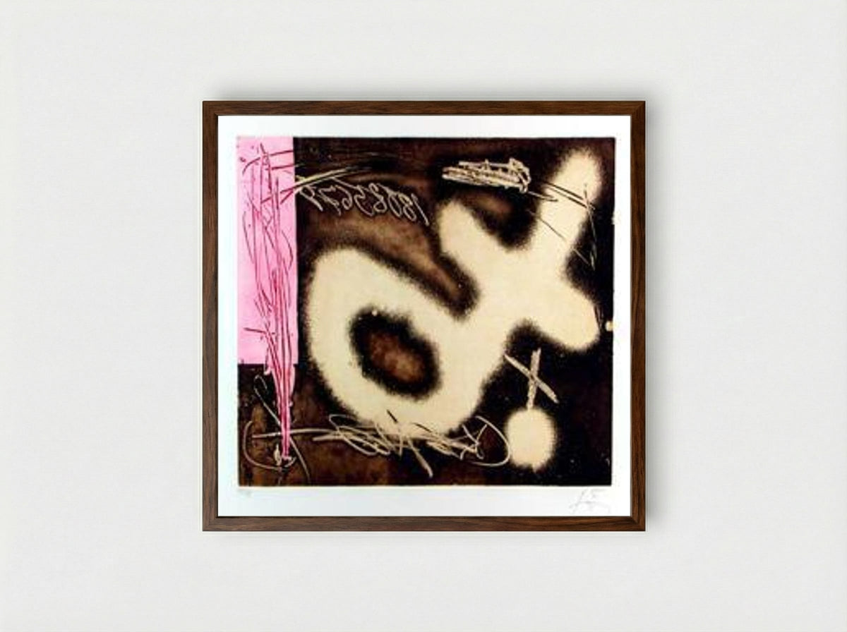El Péndulo Inmóvil I - Antoni Tàpies - Framed Print Dark Wood