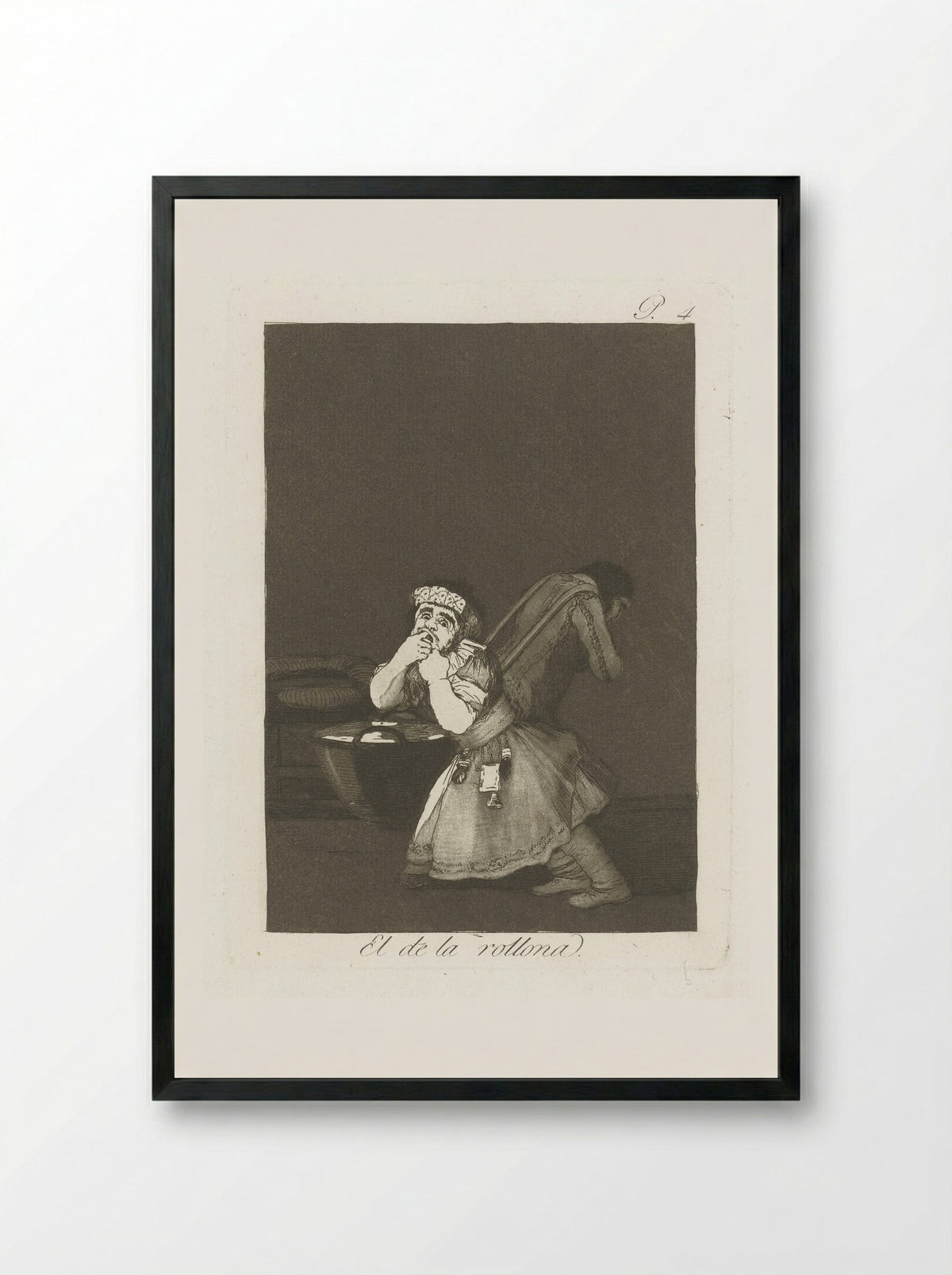 El de la rollona - Francisco de Goya - Framed Print Black