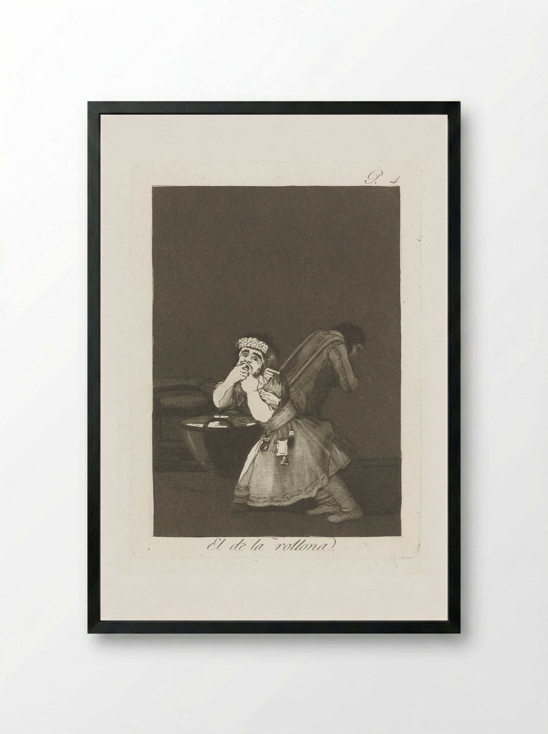El de la rollona - Francisco de Goya - Framed Print Black