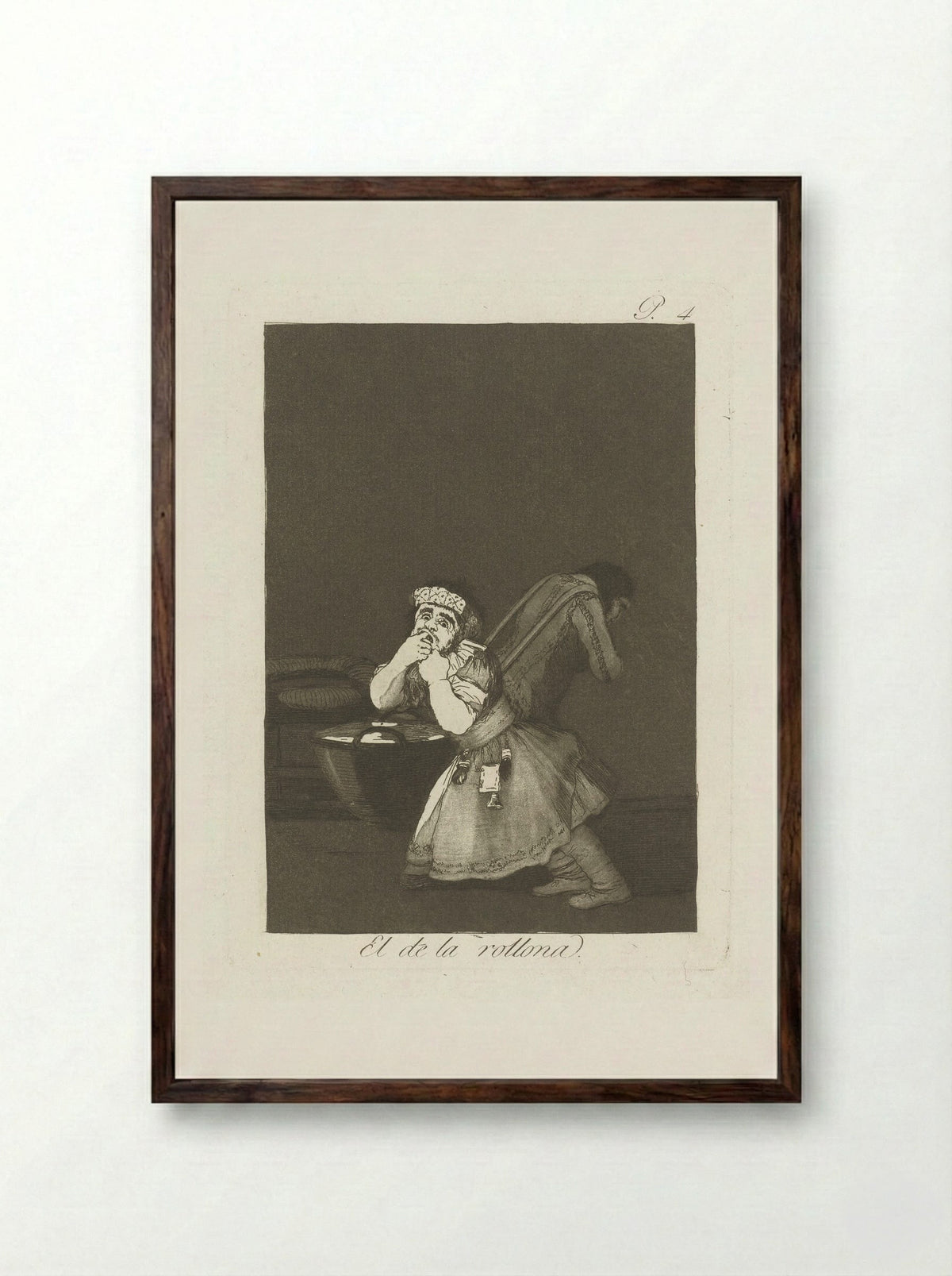 El de la rollona - Francisco de Goya - Framed Print Dark Wood