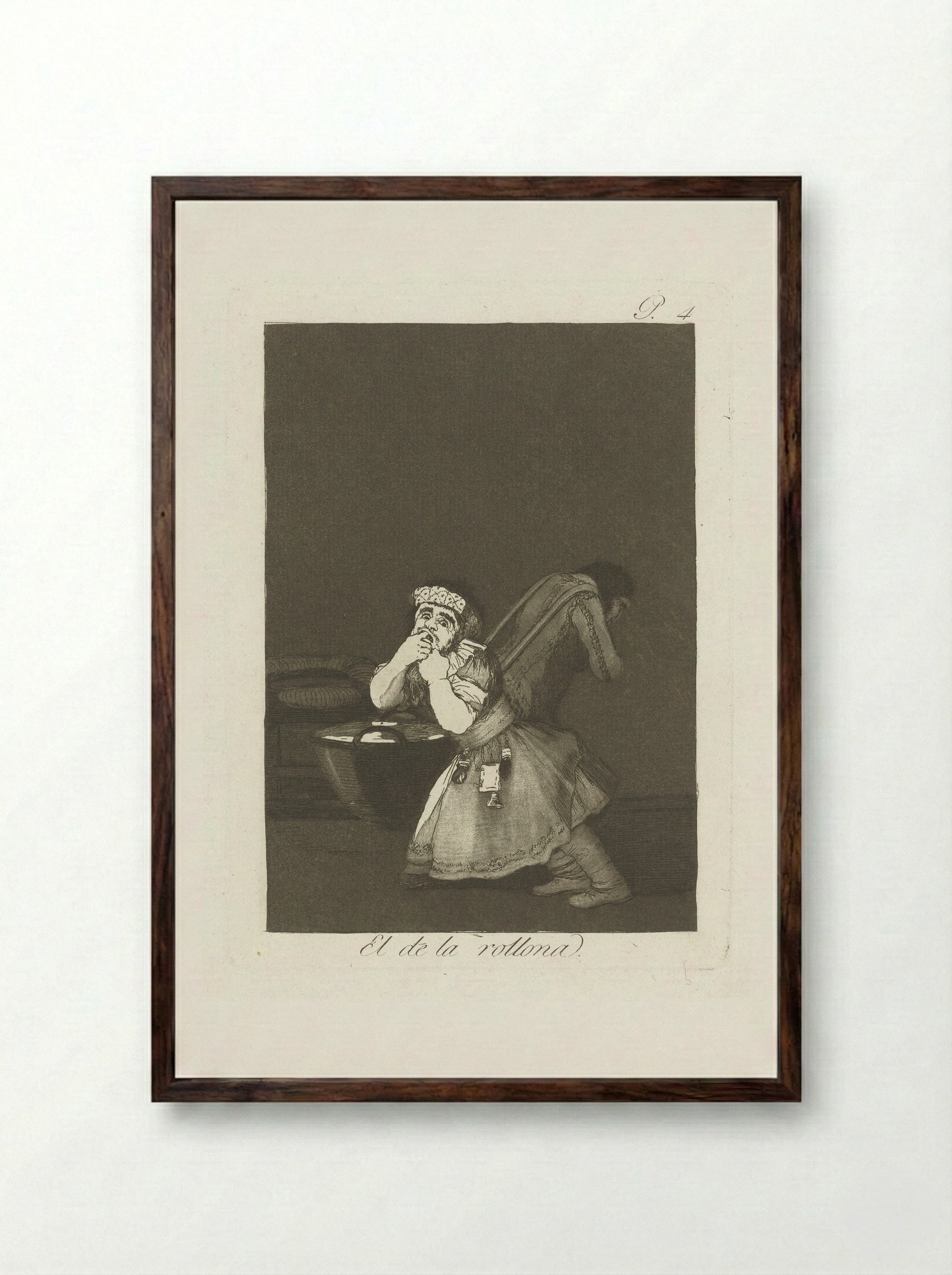 El de la rollona - Francisco de Goya - Framed Print Dark Wood